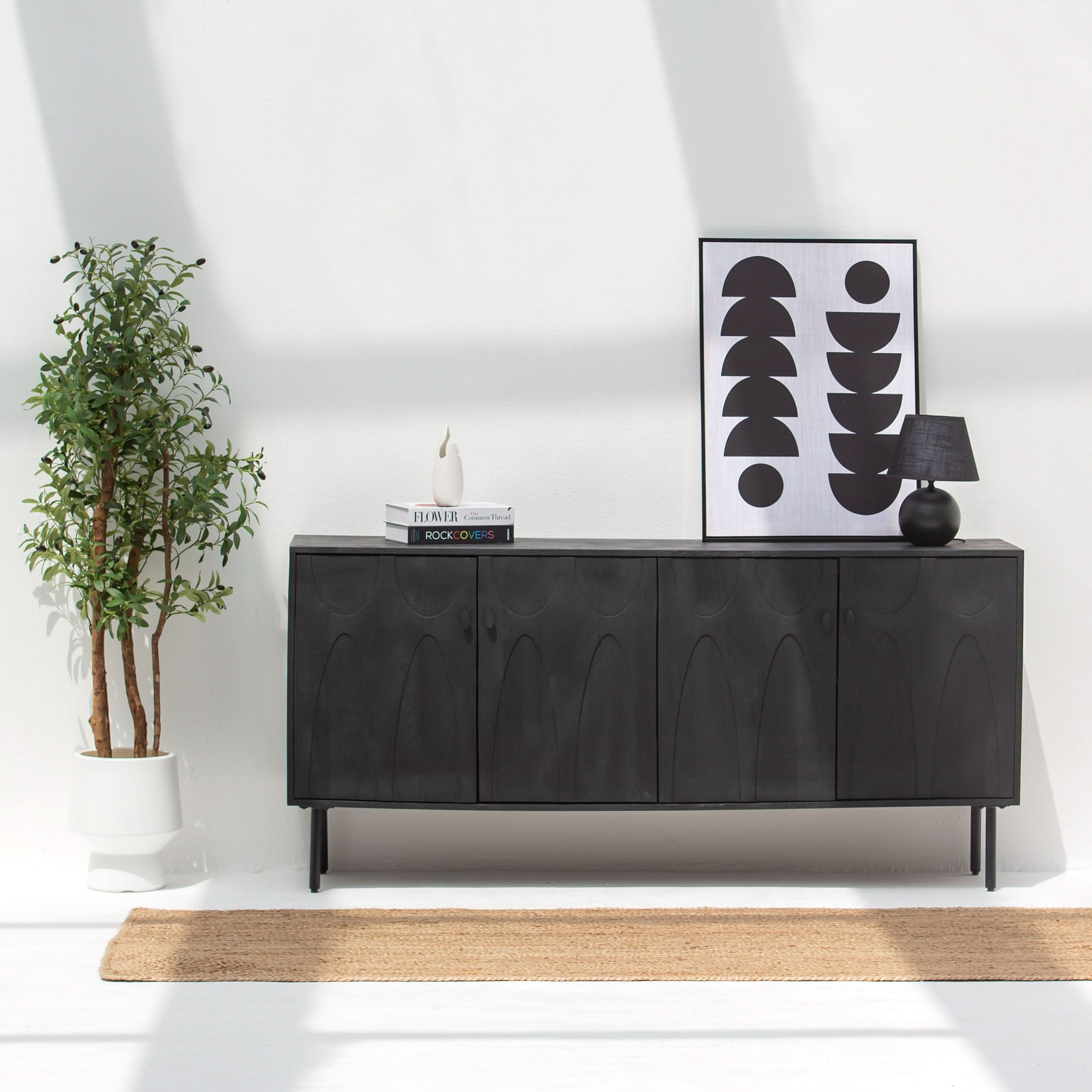 VERVE WOODEN FOUR DOOR SIDEBOARD - Art and craft furniture