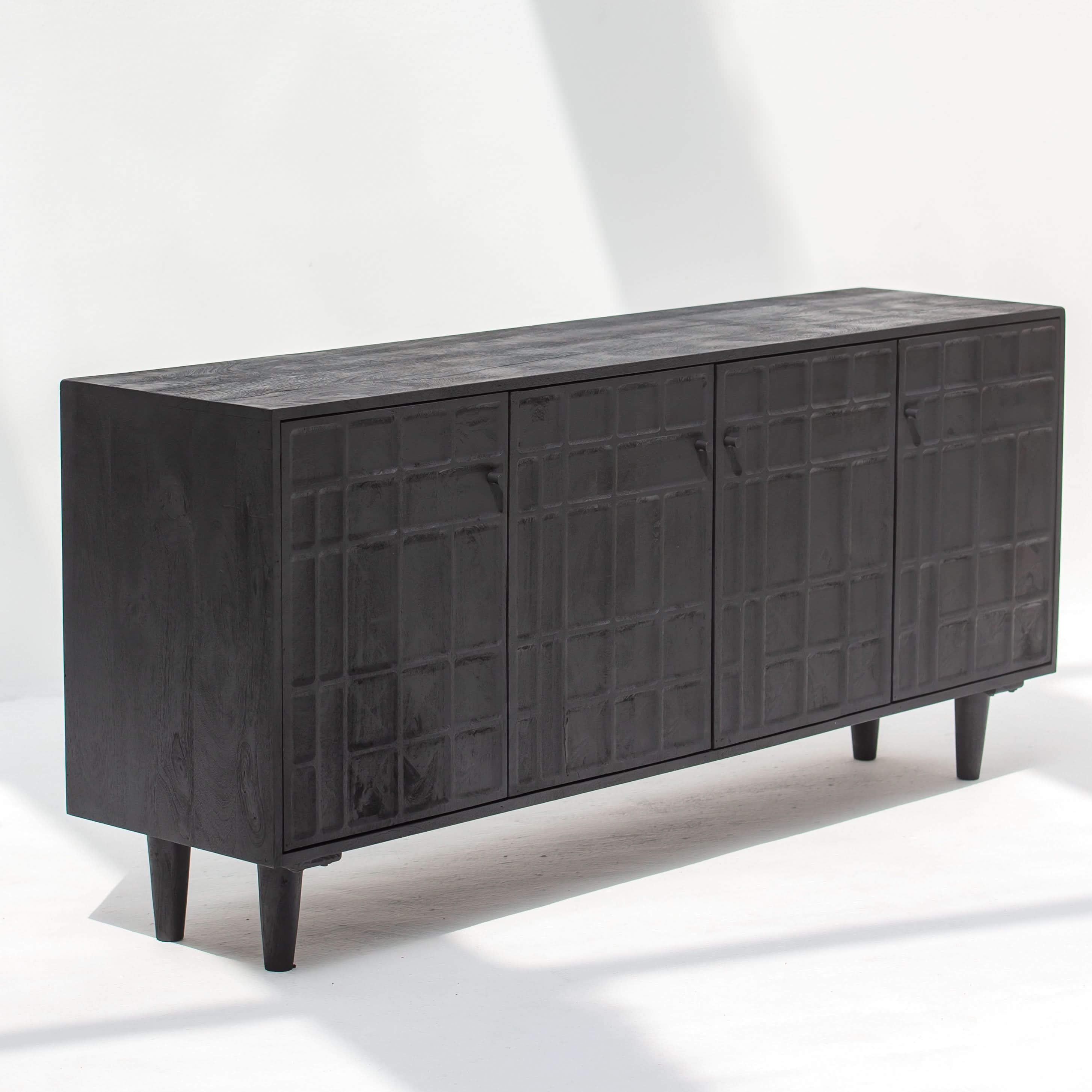 NUVOR WOODEN FOUR DOOR SIDEBOARD - Art and craft furniture