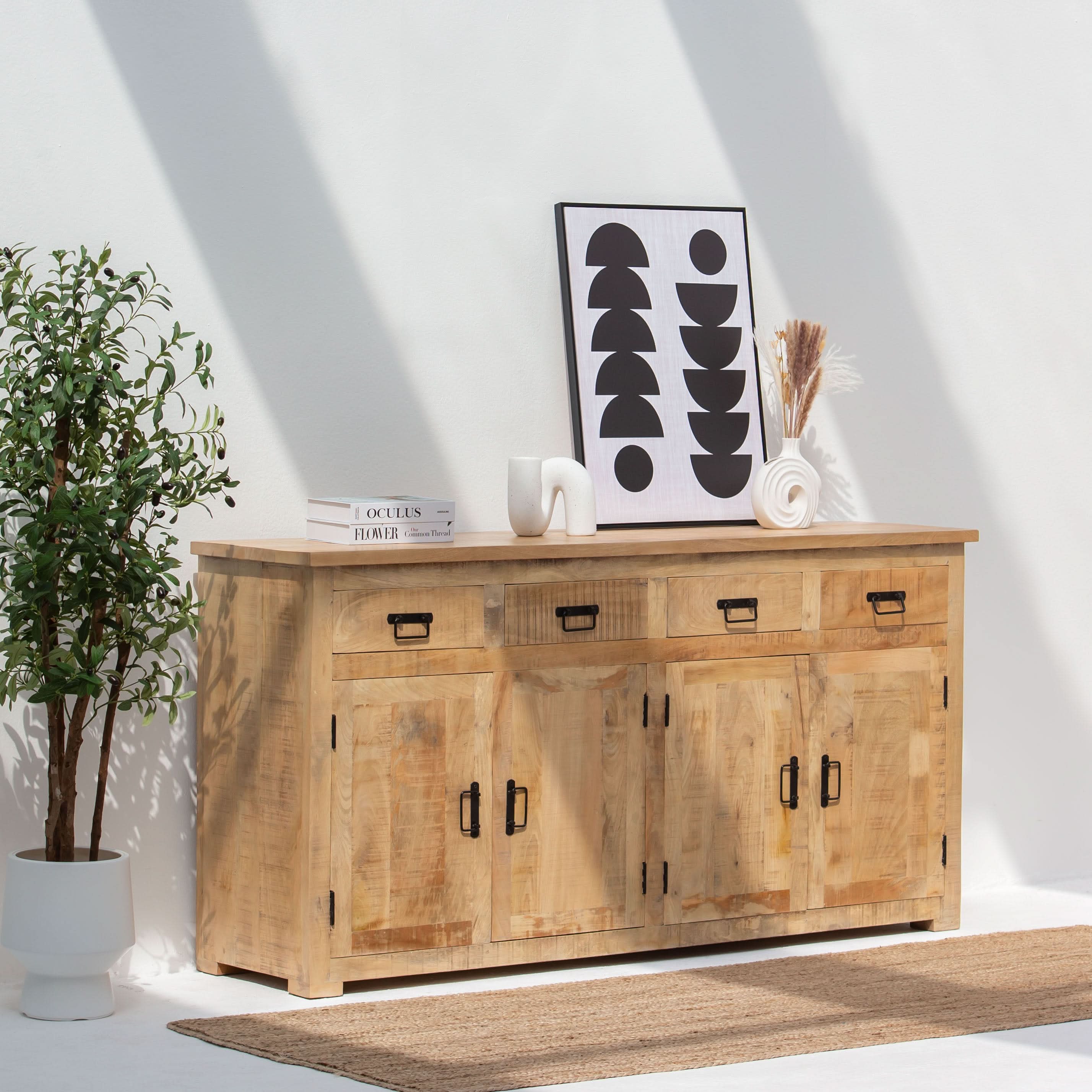 MANGOEDGE FOUR DRAWER FOUR DOOR SIDEBOARD - Art and craft furniture