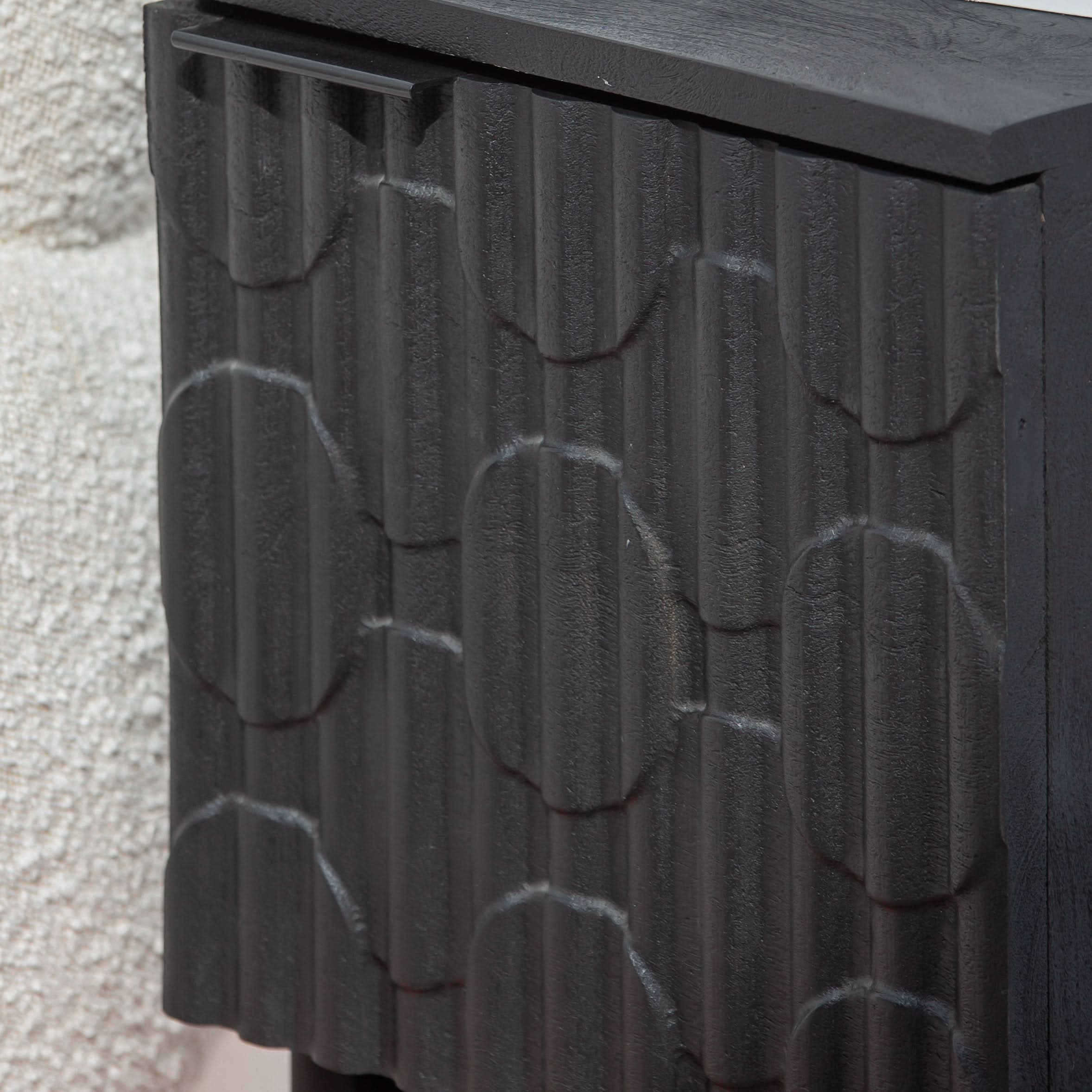 BLACK GALAXY ONE DOOR NIGHTSTAND TABLE - Art and craft furniture