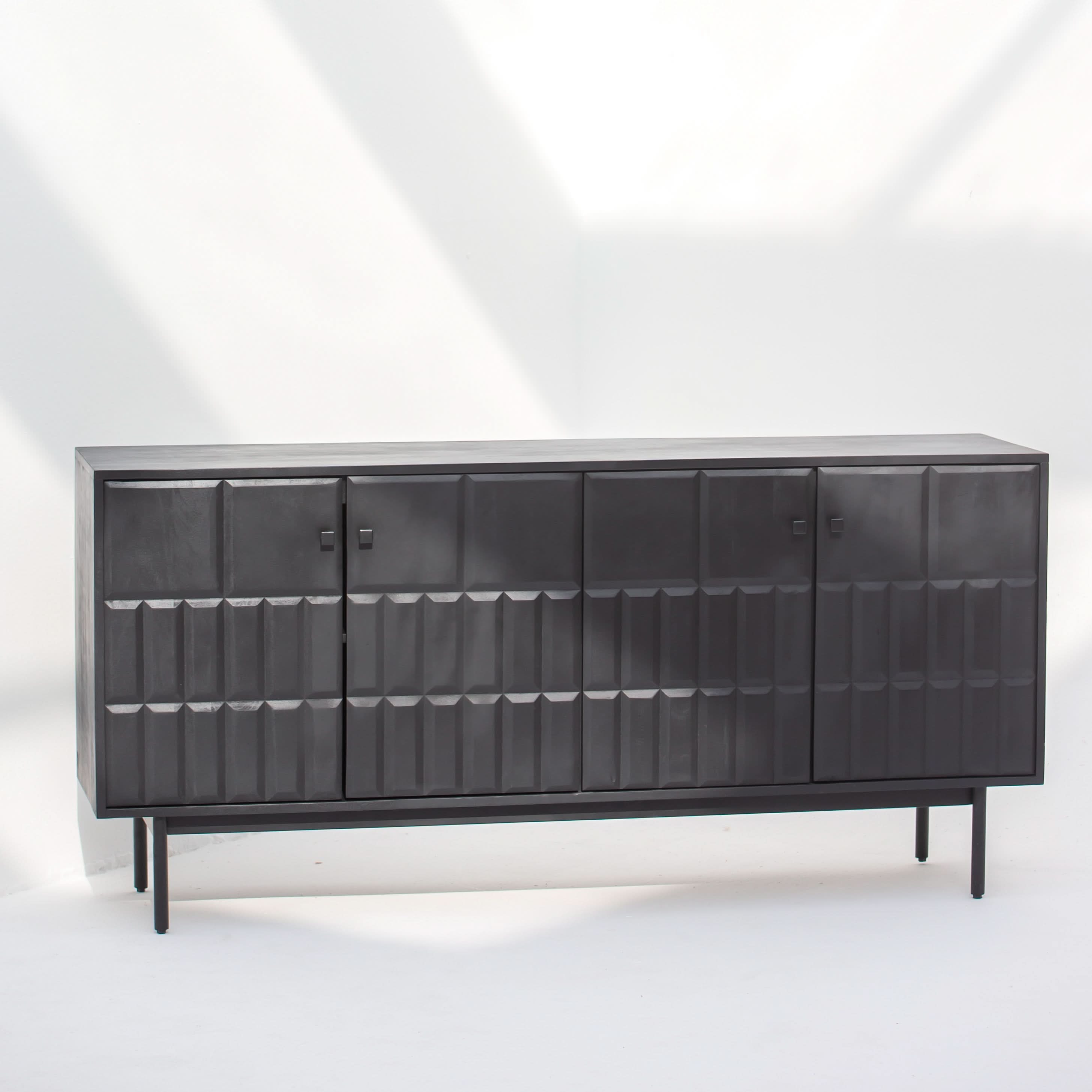 NUVOR WOODEN FOUR DOOR SIDEBOARD - Art and craft furniture