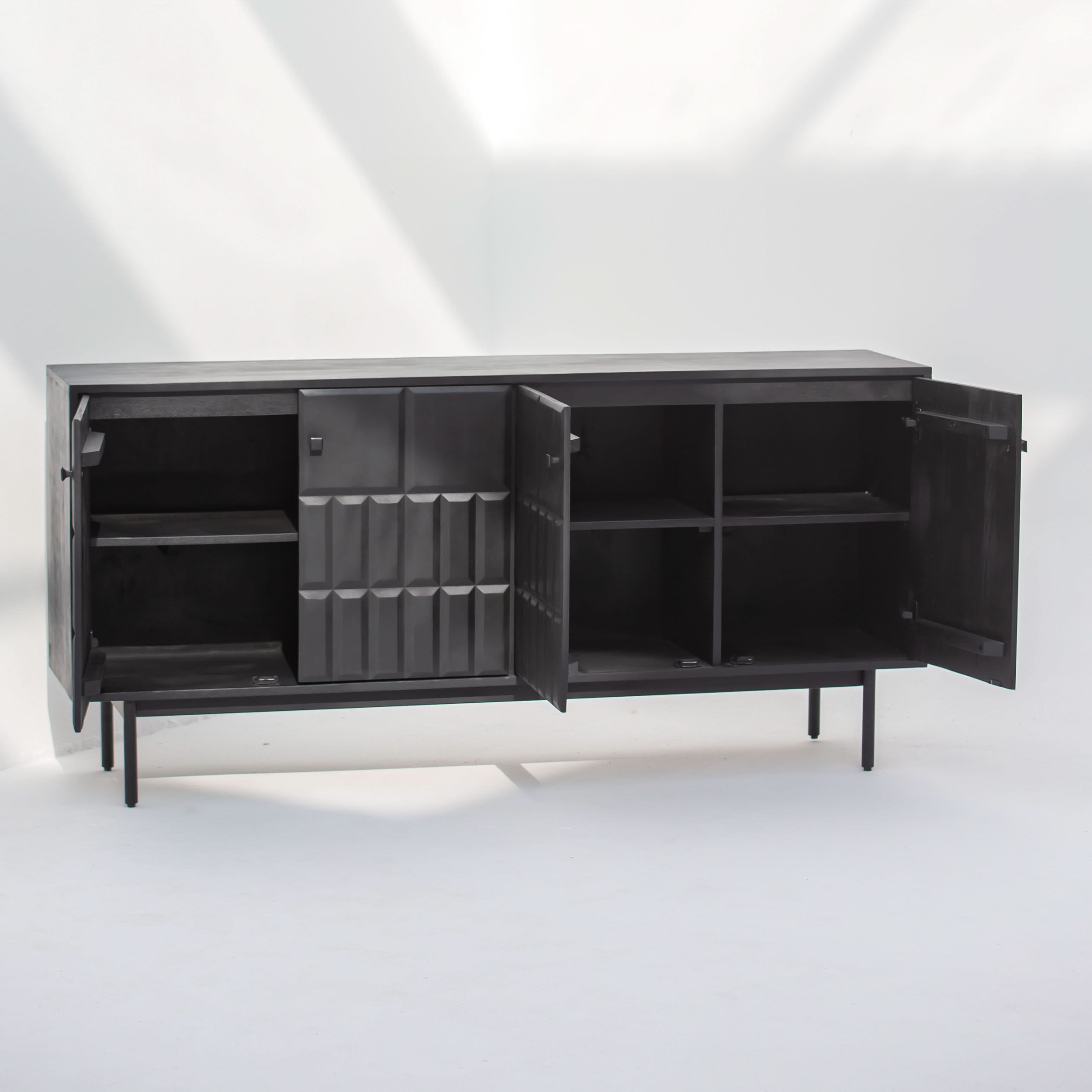 NUVOR WOODEN FOUR DOOR SIDEBOARD - Art and craft furniture