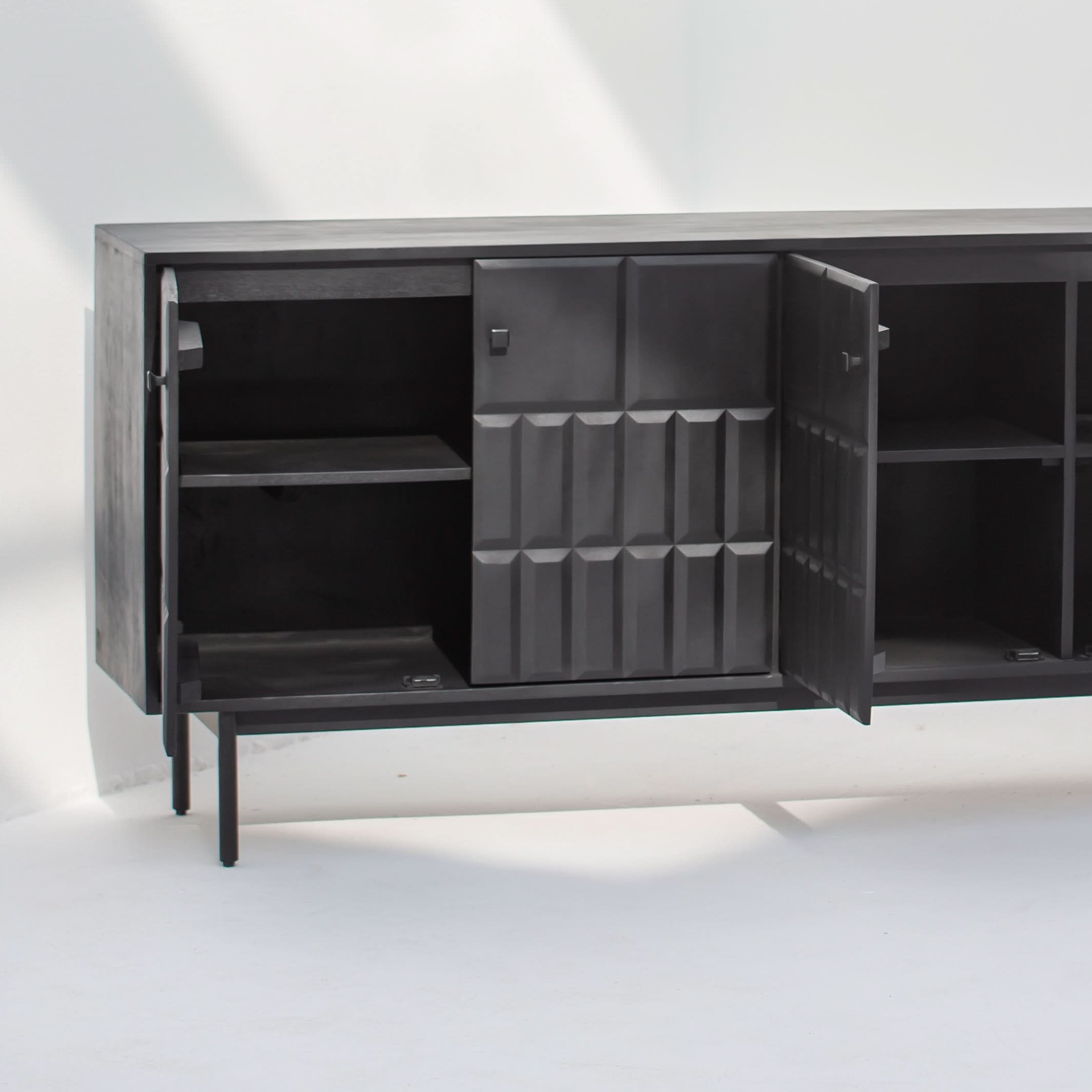 NUVOR WOODEN FOUR DOOR SIDEBOARD - Art and craft furniture