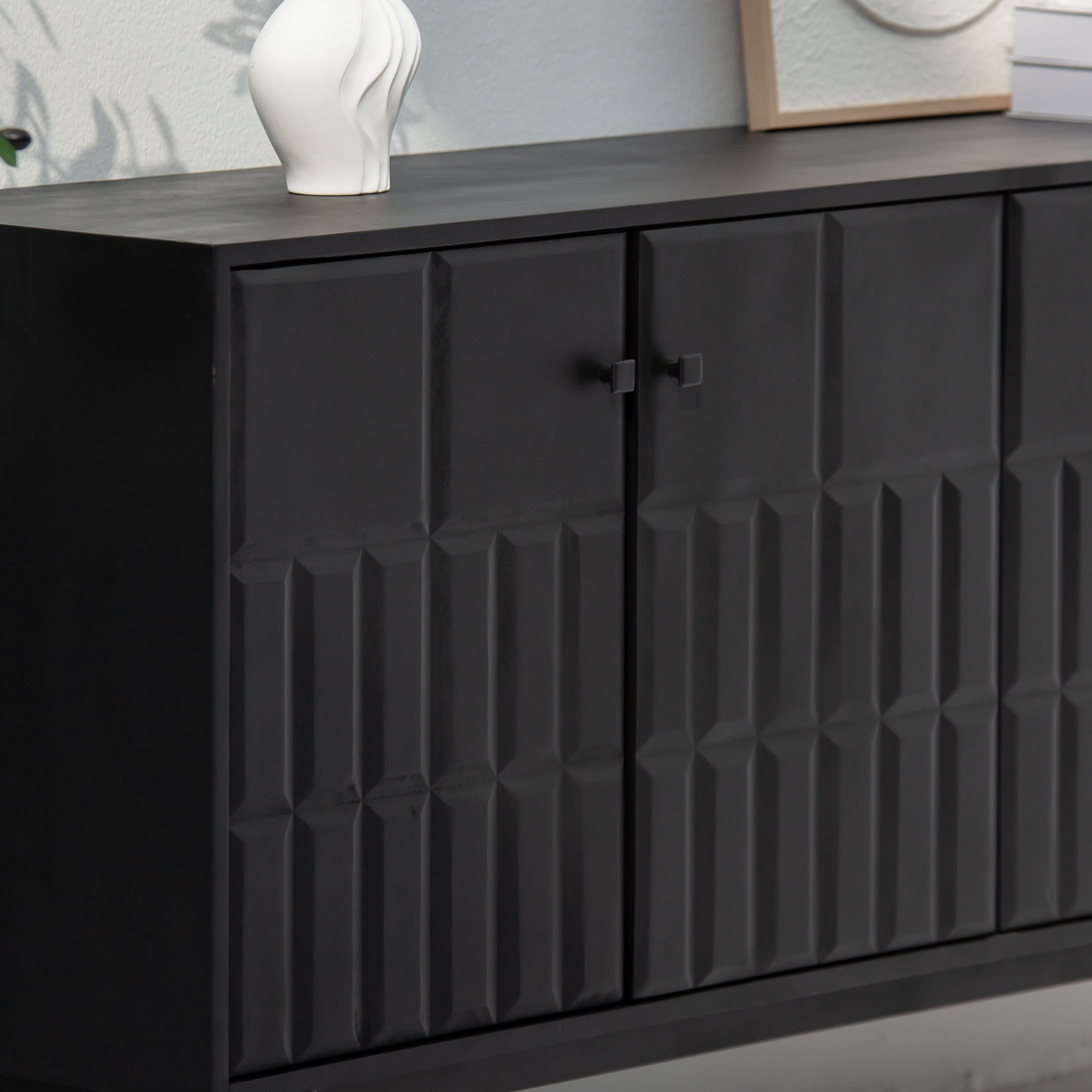 NUVOR WOODEN FOUR DOOR SIDEBOARD - Art and craft furniture
