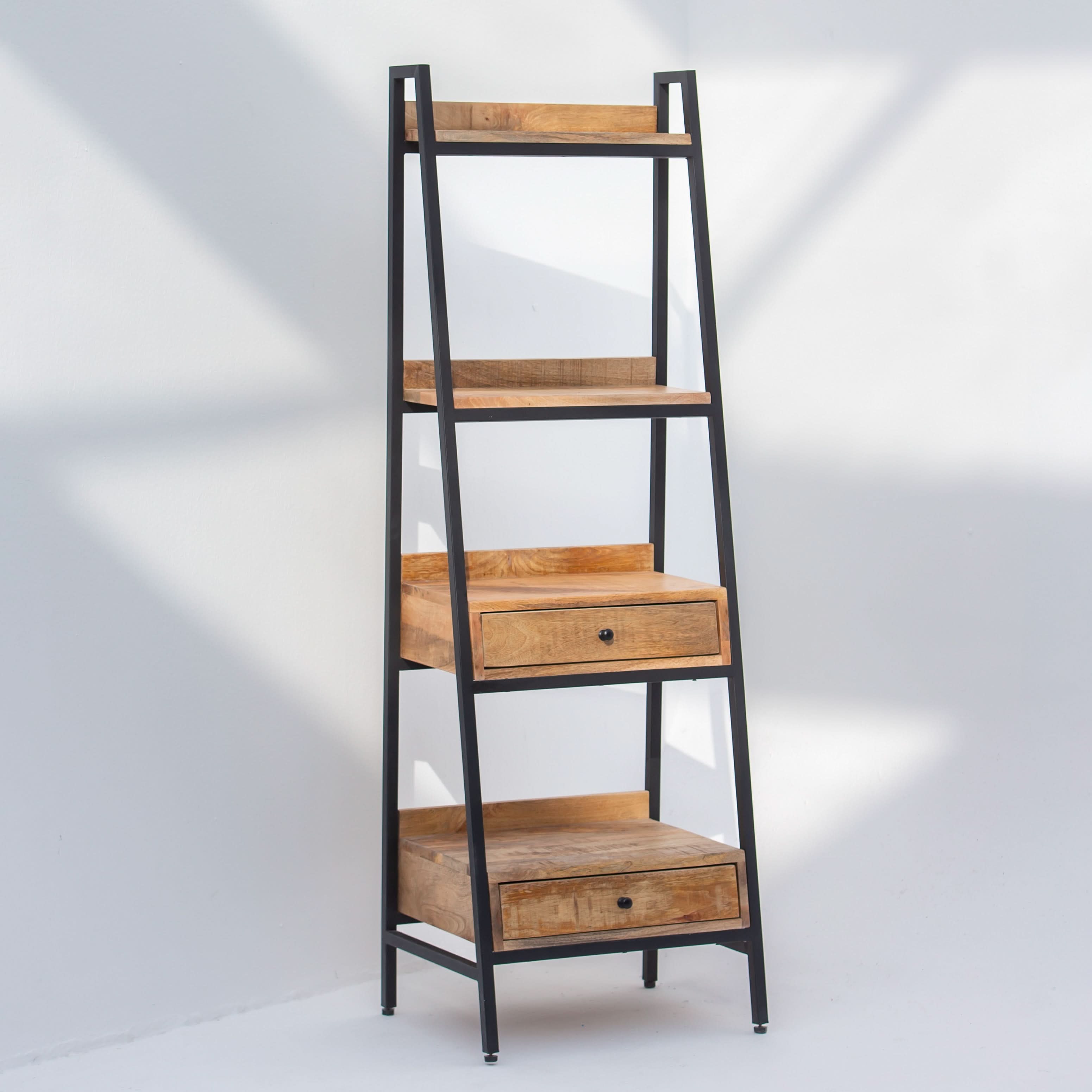 IRONIX WOODEN TWO DRAWER BOOKSHELF - Art and craft furniture