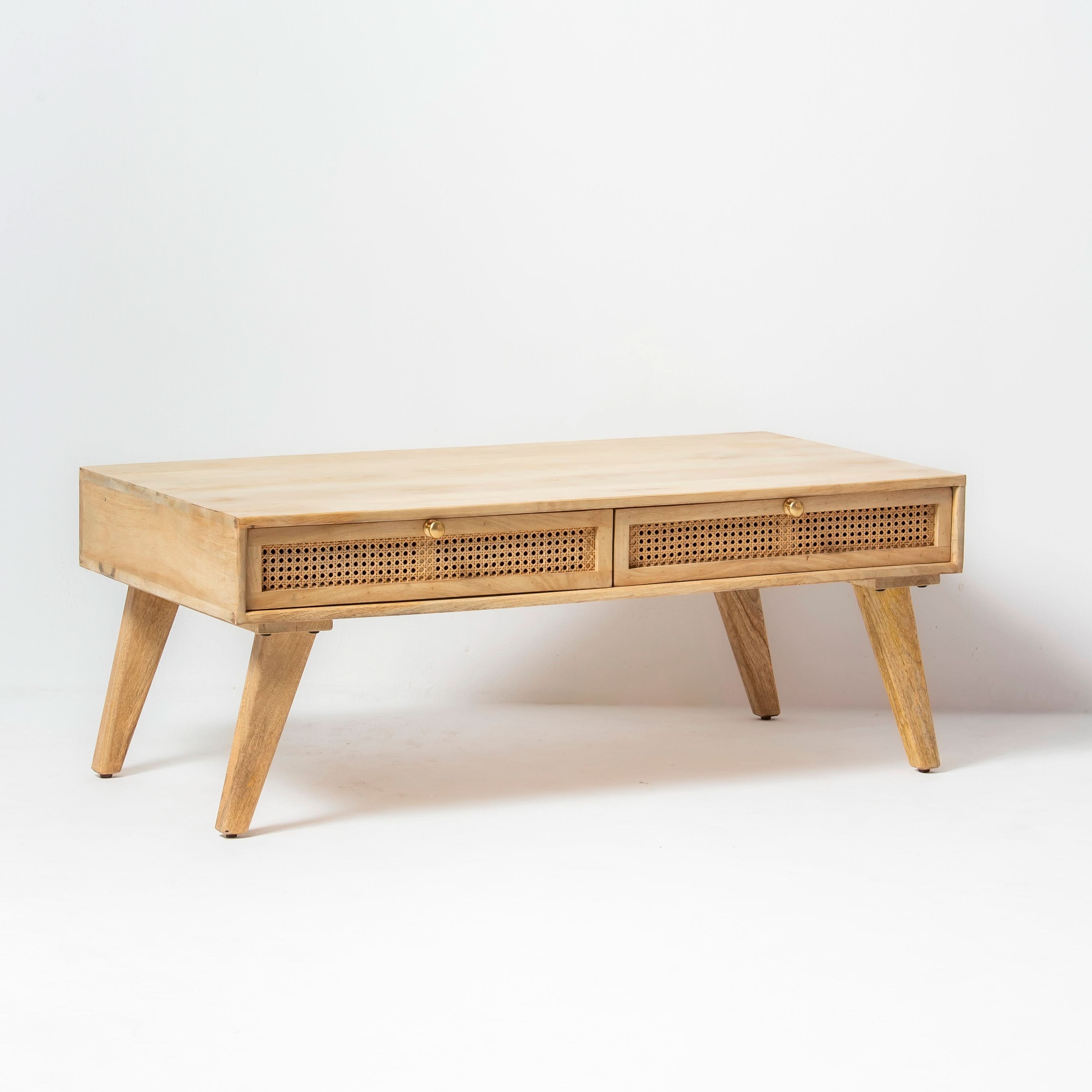 CANOVIA CANE TWO DRAWER COFFEE TABLE - Art and craft furniture