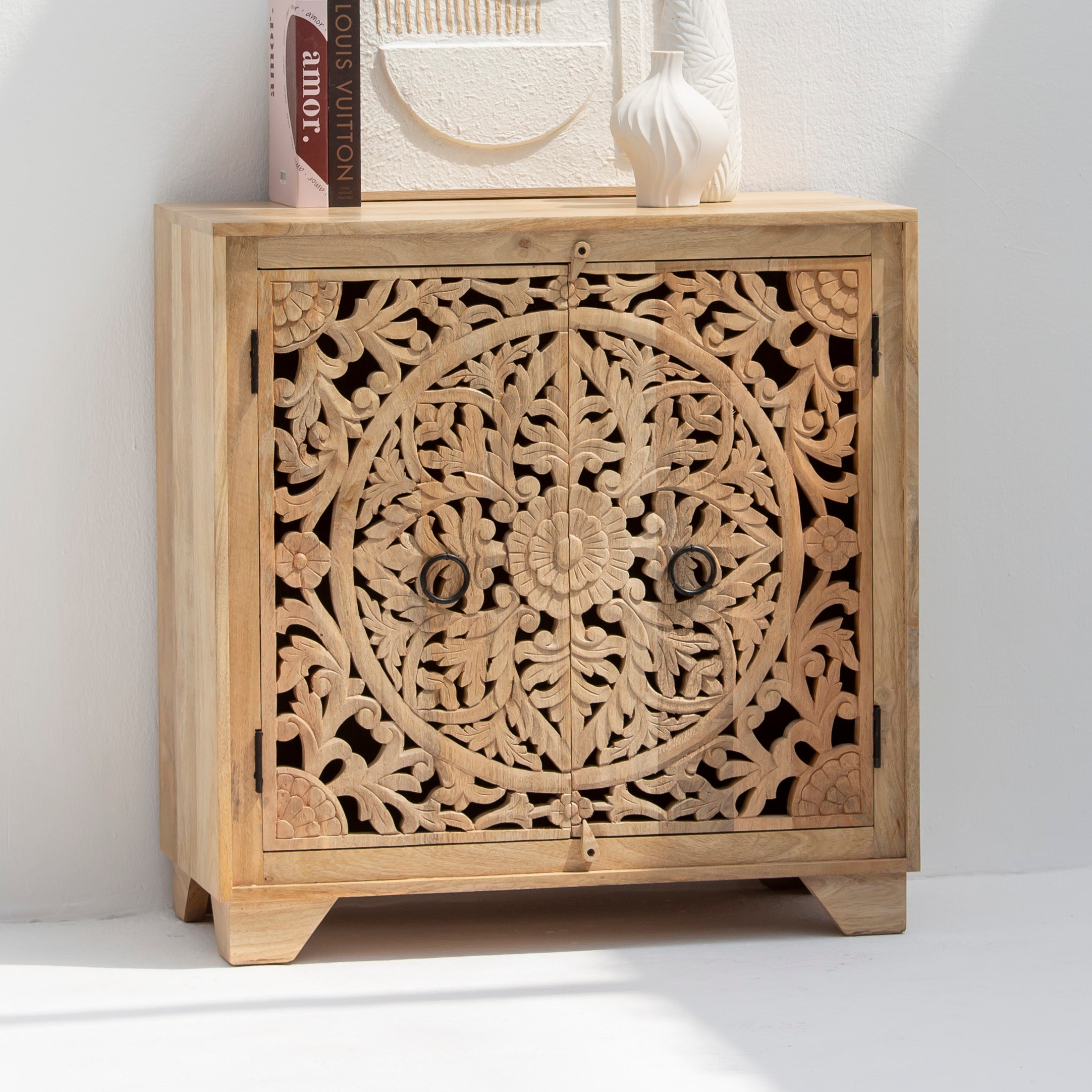 KARIGAR CARVED TWO DOOR SIDEBOARD - Art and craft furniture
