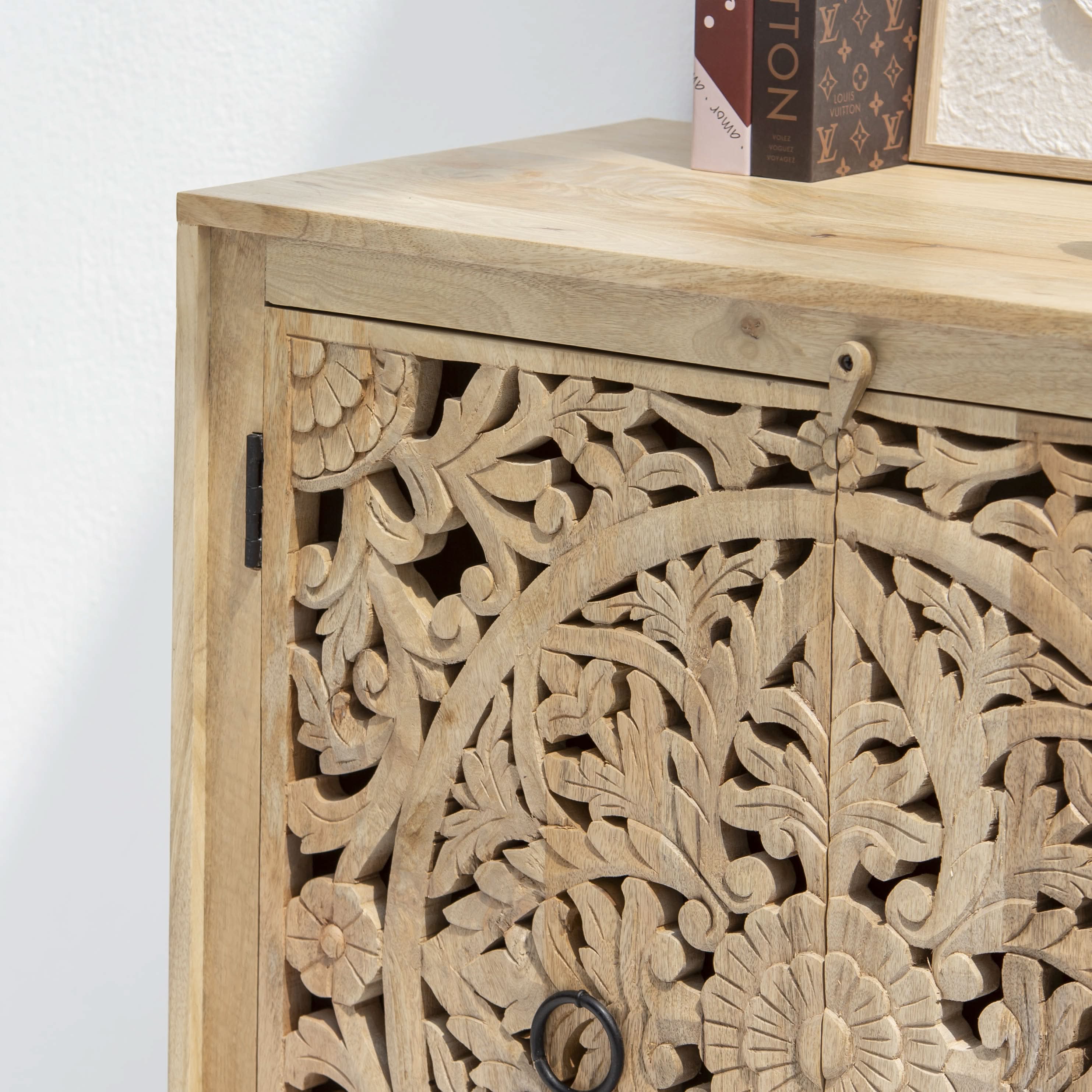 KARIGAR CARVED TWO DOOR SIDEBOARD - Art and craft furniture