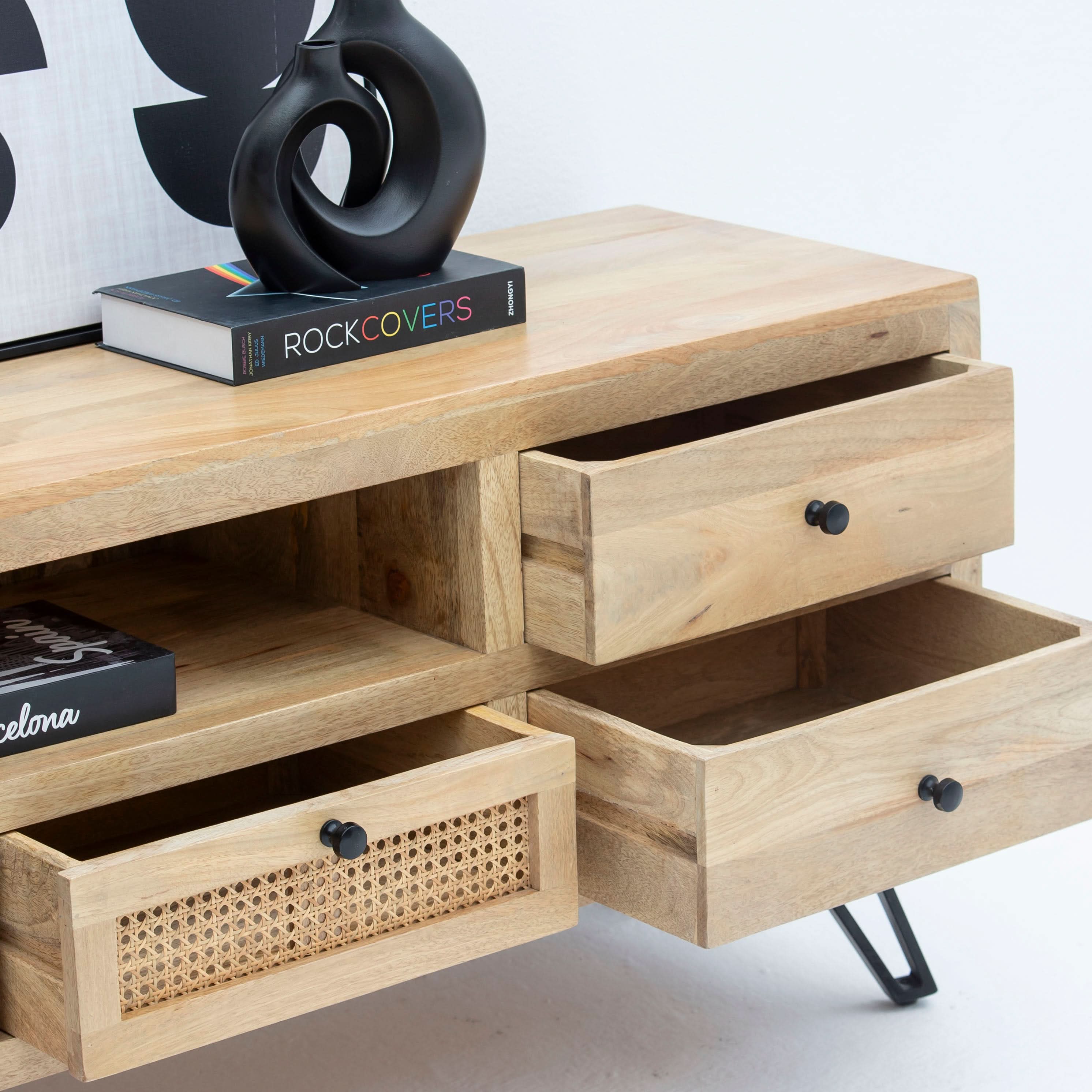 ELYSIAN-CANE TV STAND - Art and craft furniture