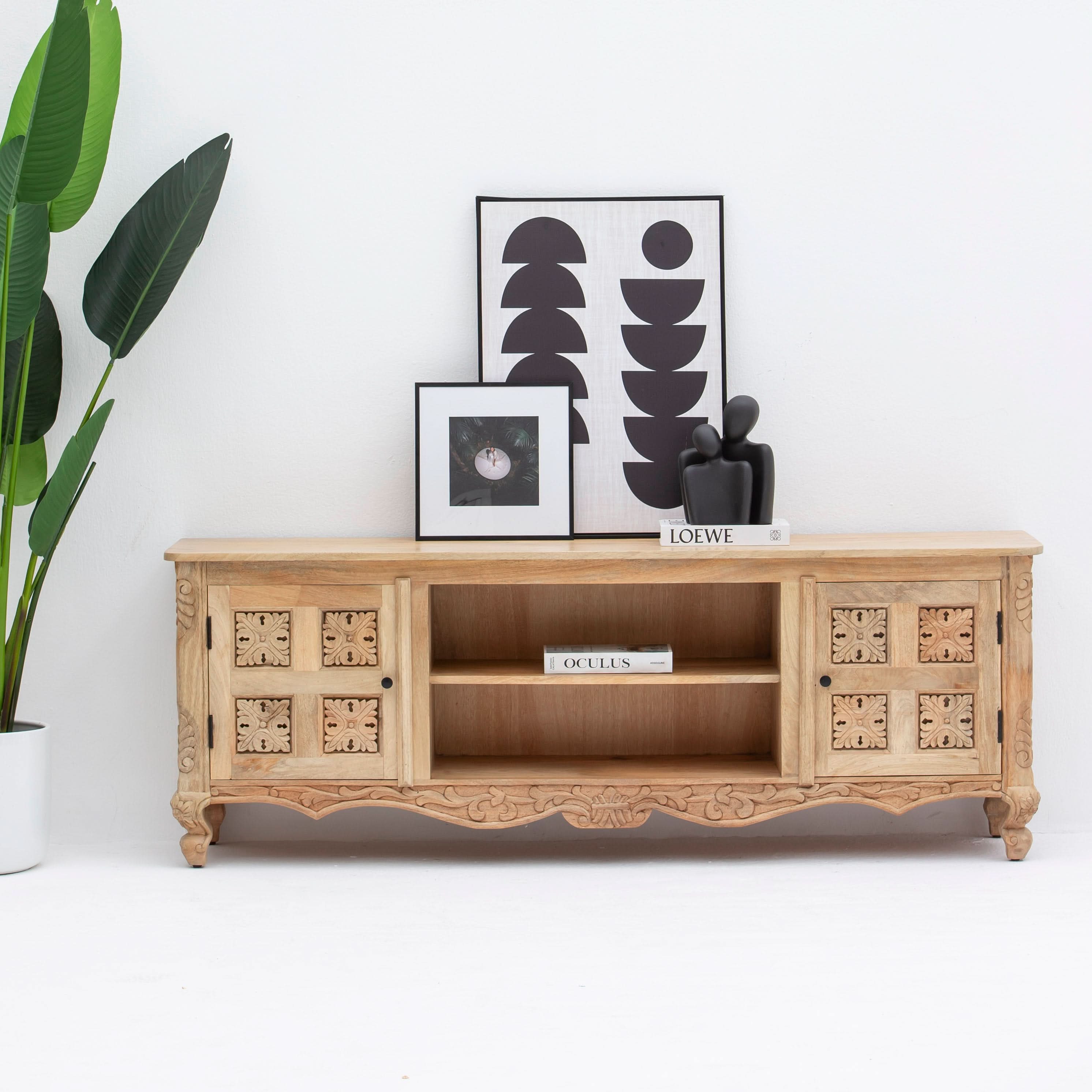 ALICE WOODEN TV STAND - Art and craft furniture