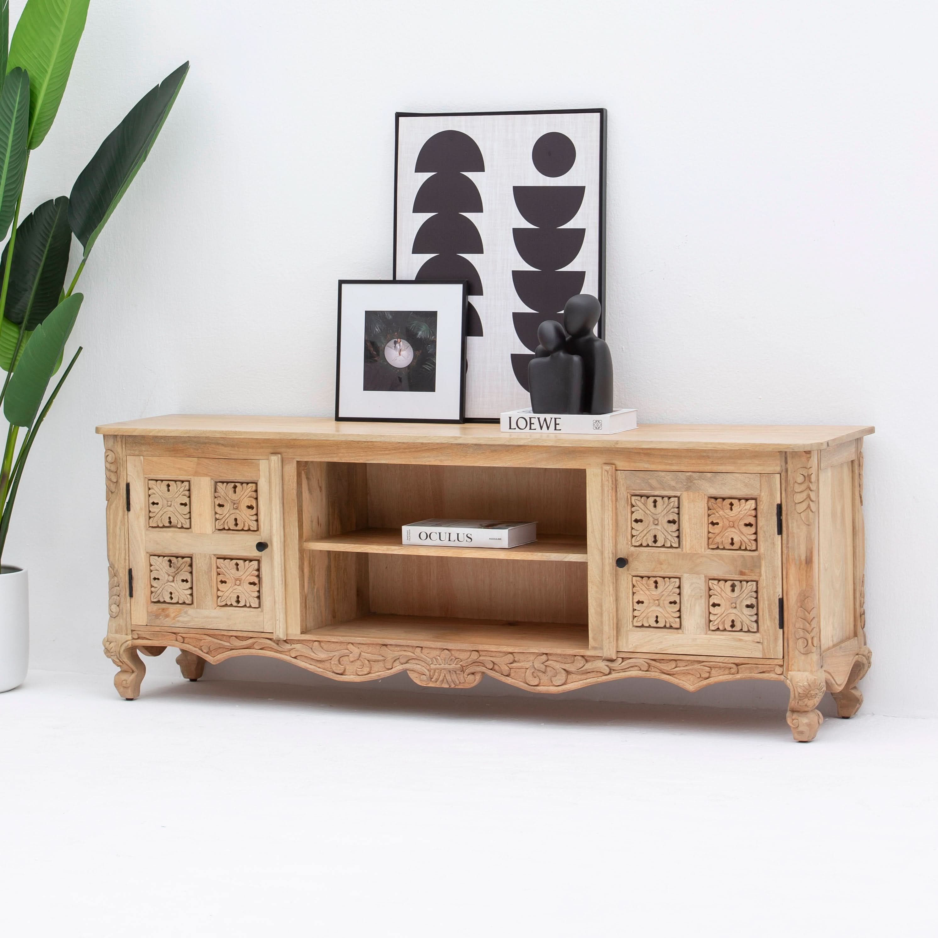 ALICE WOODEN TV STAND - Art and craft furniture