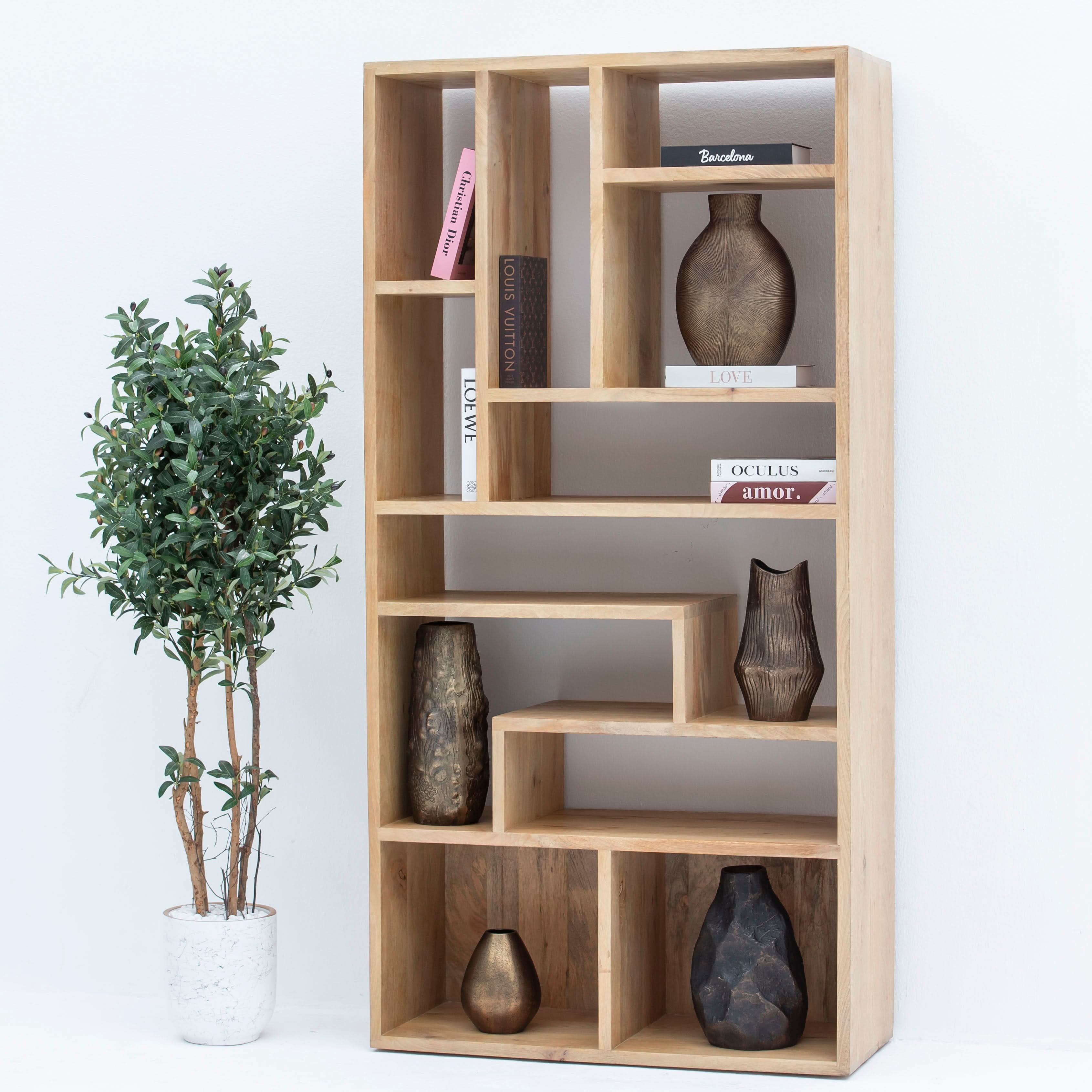 AUREVO WOODEN OPEN BOOKSHELF - Art and craft furniture