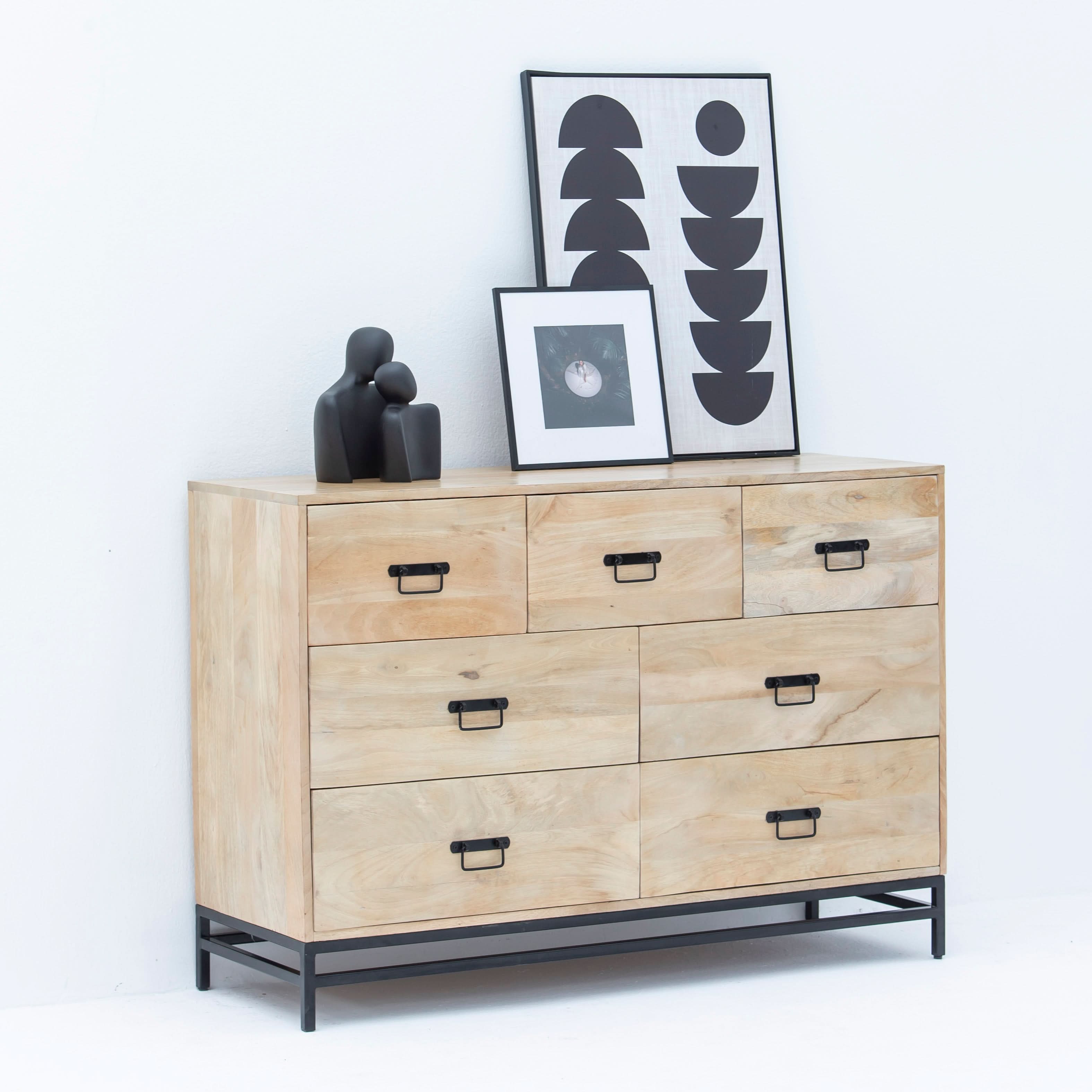 AUREVO WOODEN SEVEN DRAWER DRAWCHEST - Art and craft furniture