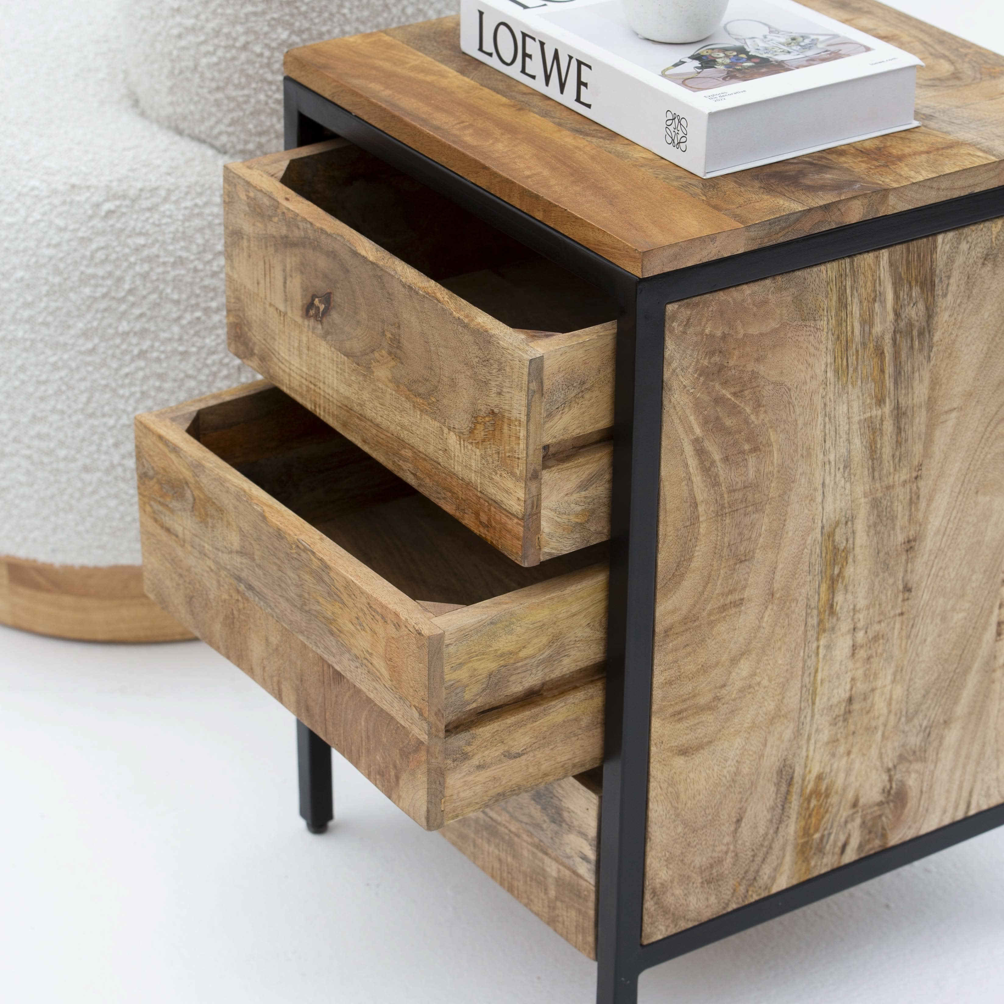 STEELWOOD THREE DRAWER NIGHTSTAND TABLE - Art and craft furniture