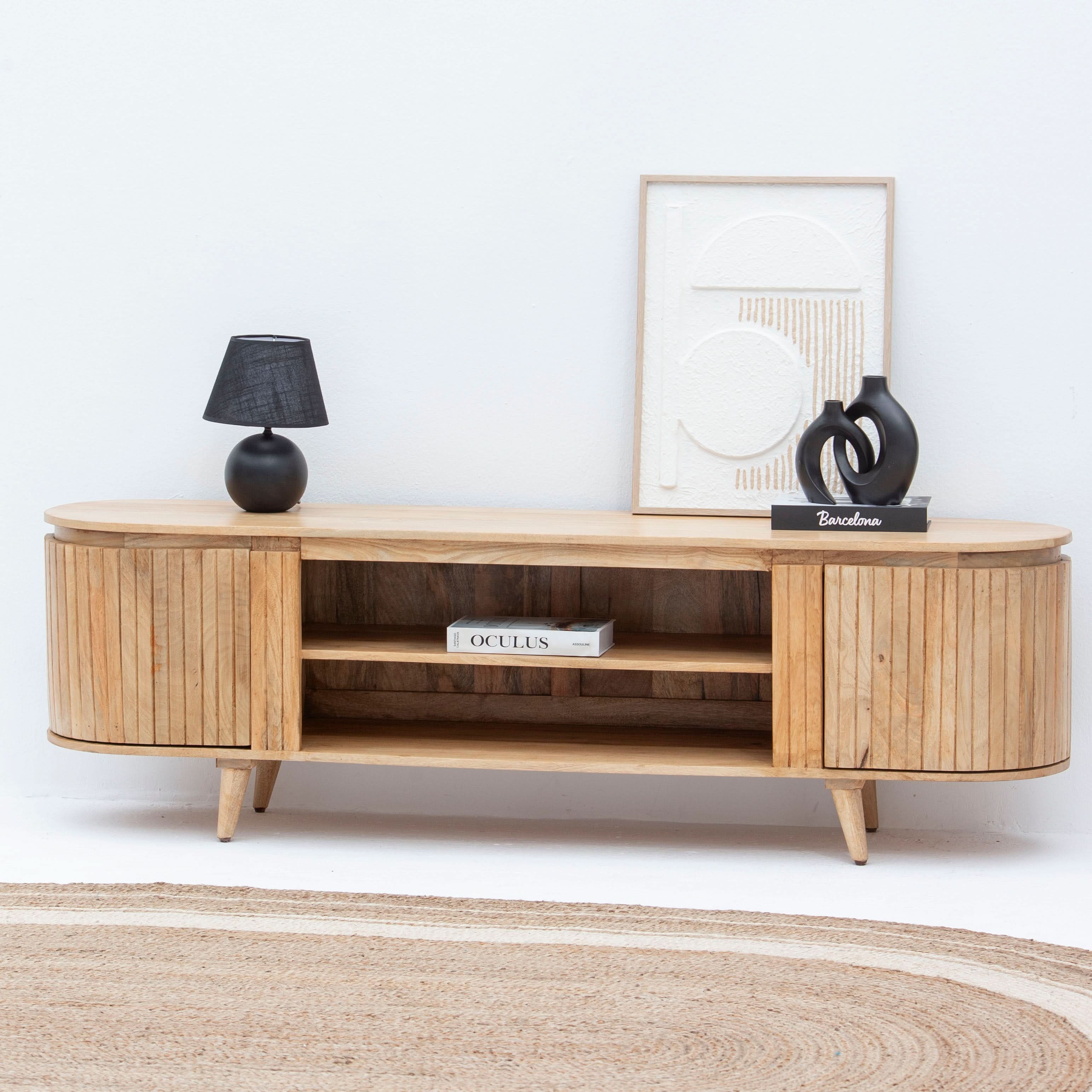 RIVIERA HALF ROUND TV STAND - Art and craft furniture