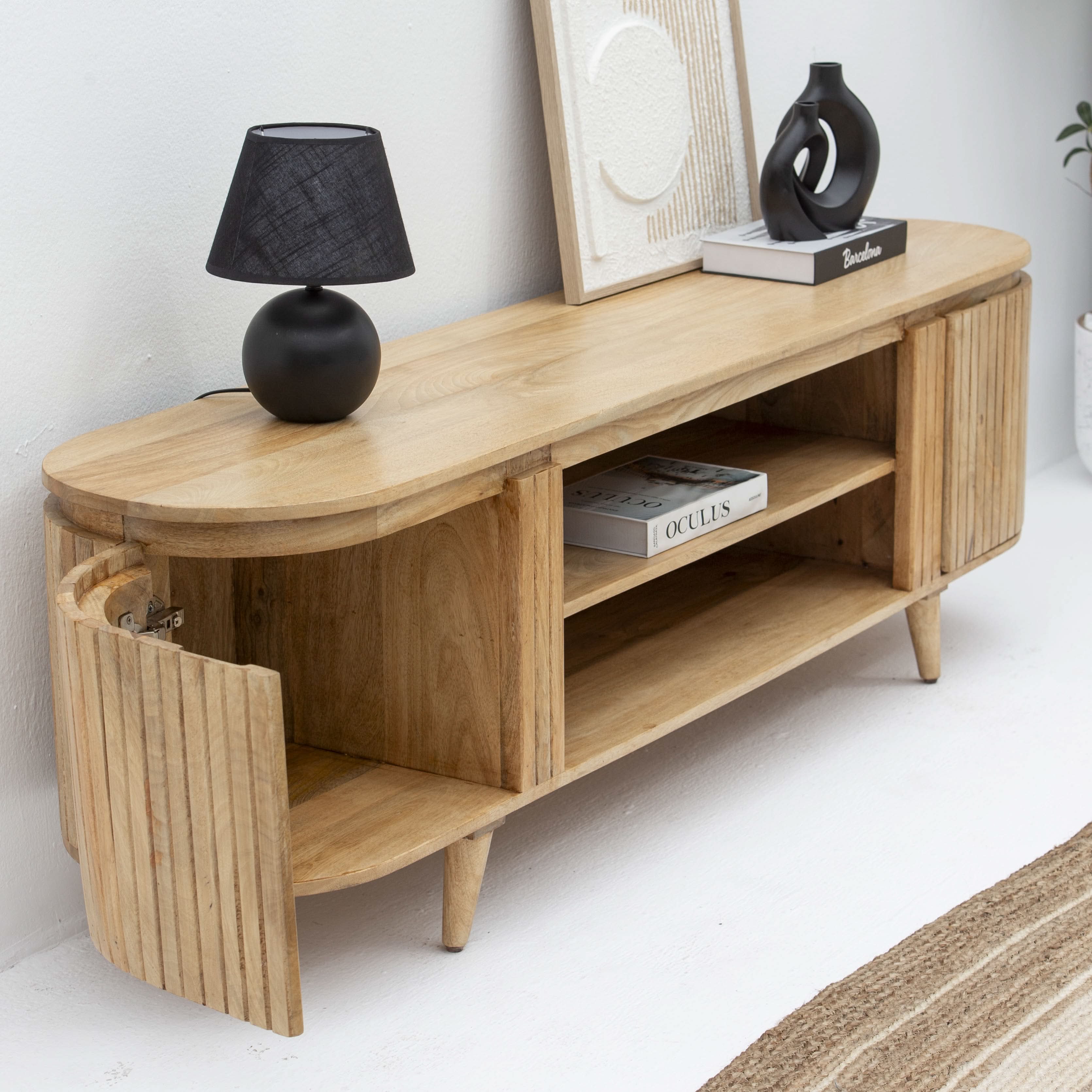 RIVIERA HALF ROUND TV STAND - Art and craft furniture