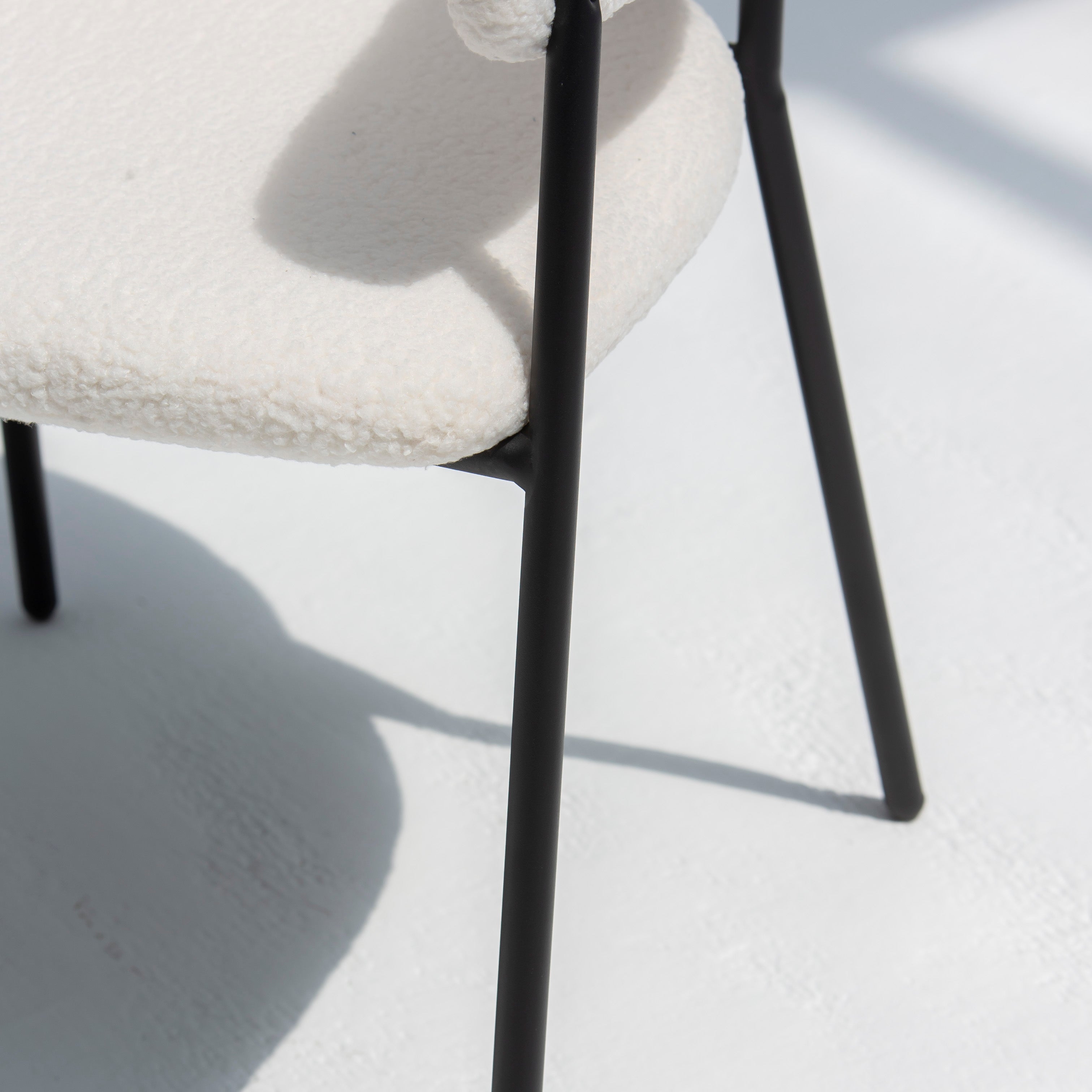 ARC HALF ROUND WHITE FABRIC DINING CHAIR - Art and craft furniture