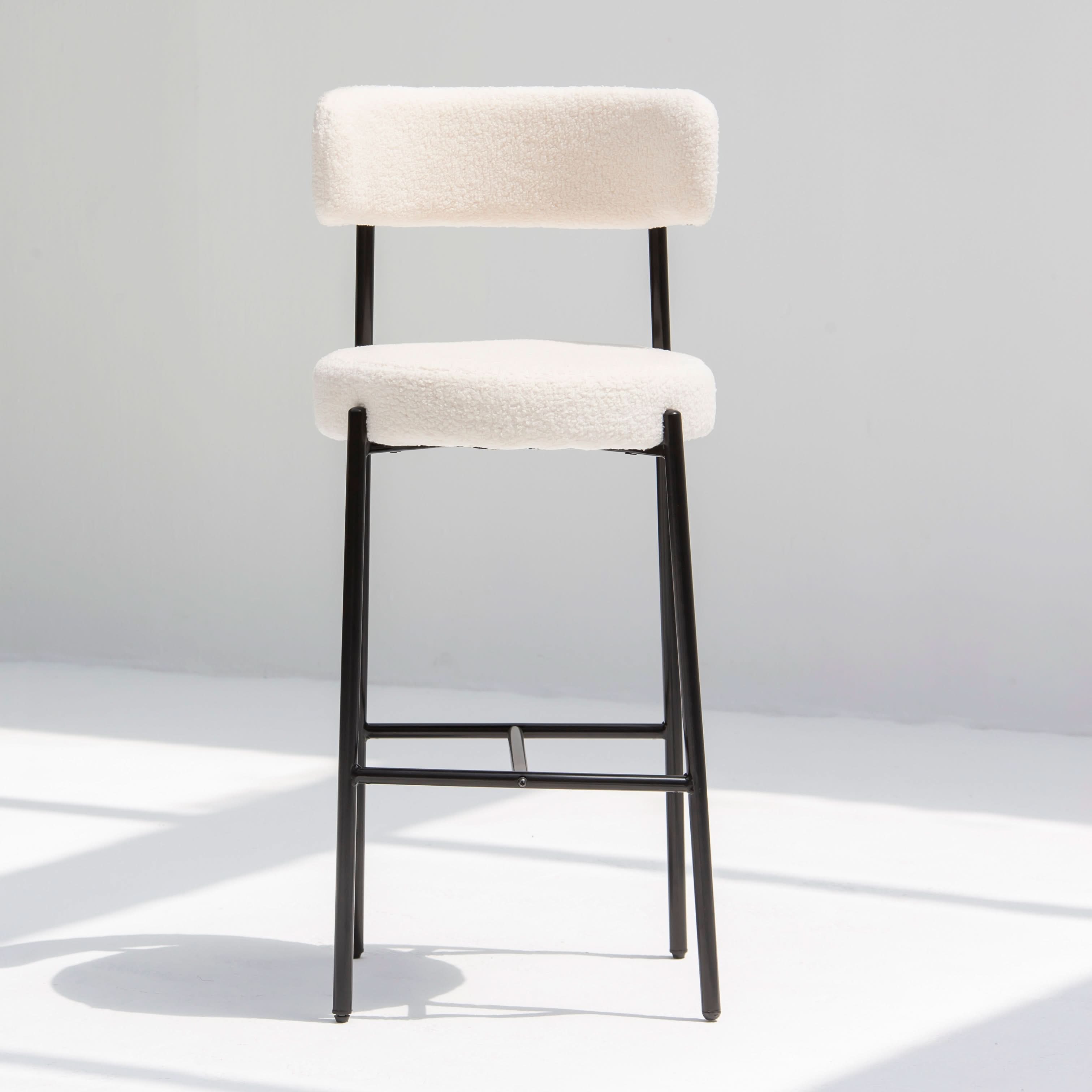 NUAGE WHITE FABRIC BAR CHAIR - Art and craft furniture