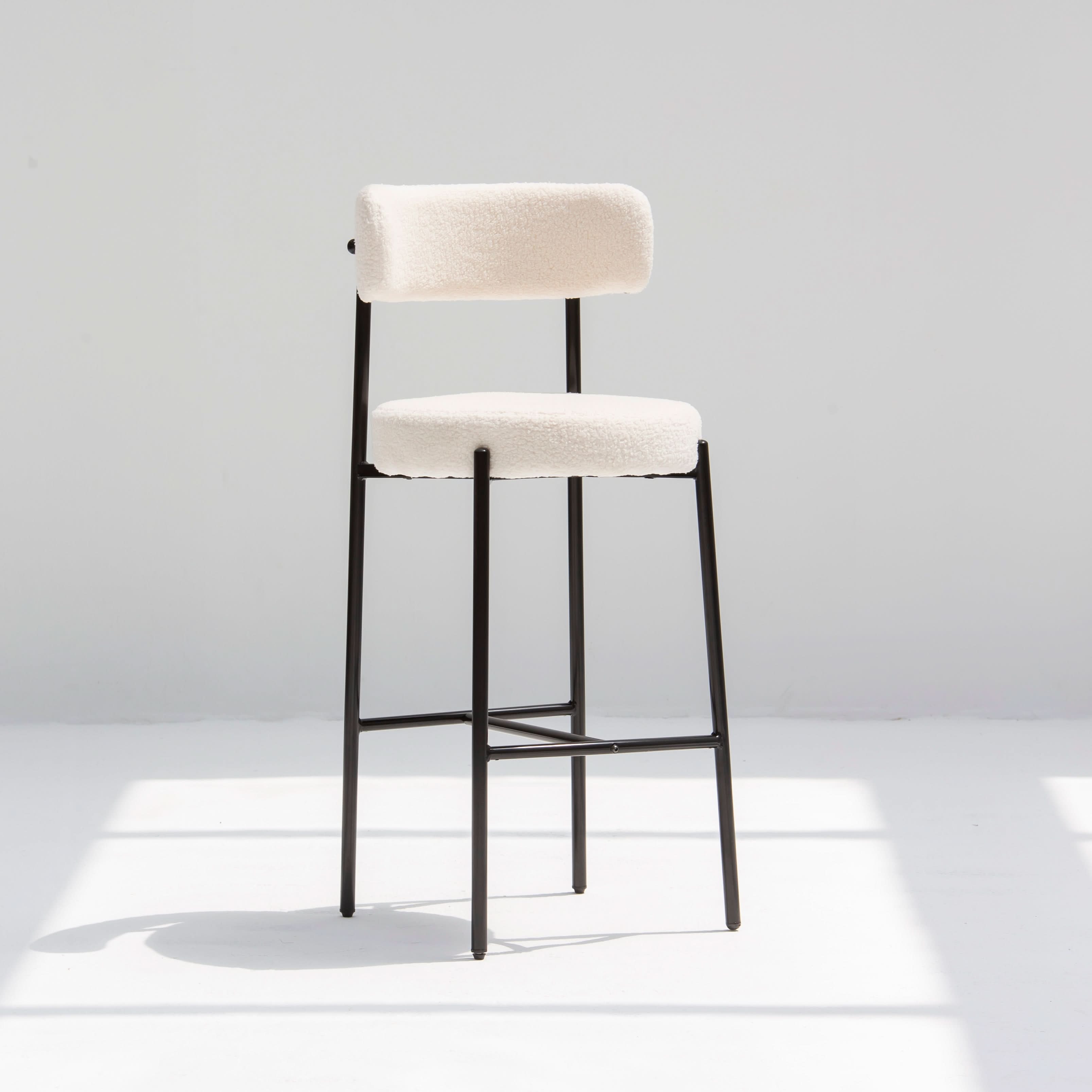 NUAGE WHITE FABRIC BAR CHAIR - Art and craft furniture