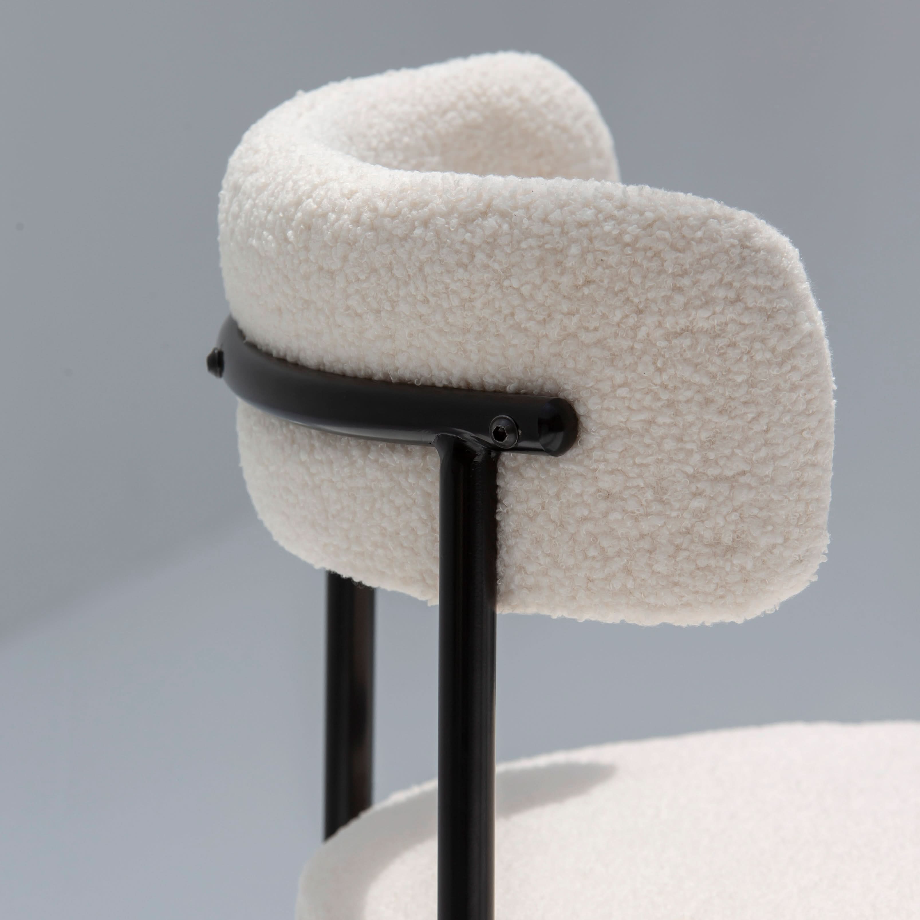 NUAGE WHITE FABRIC BAR CHAIR - Art and craft furniture