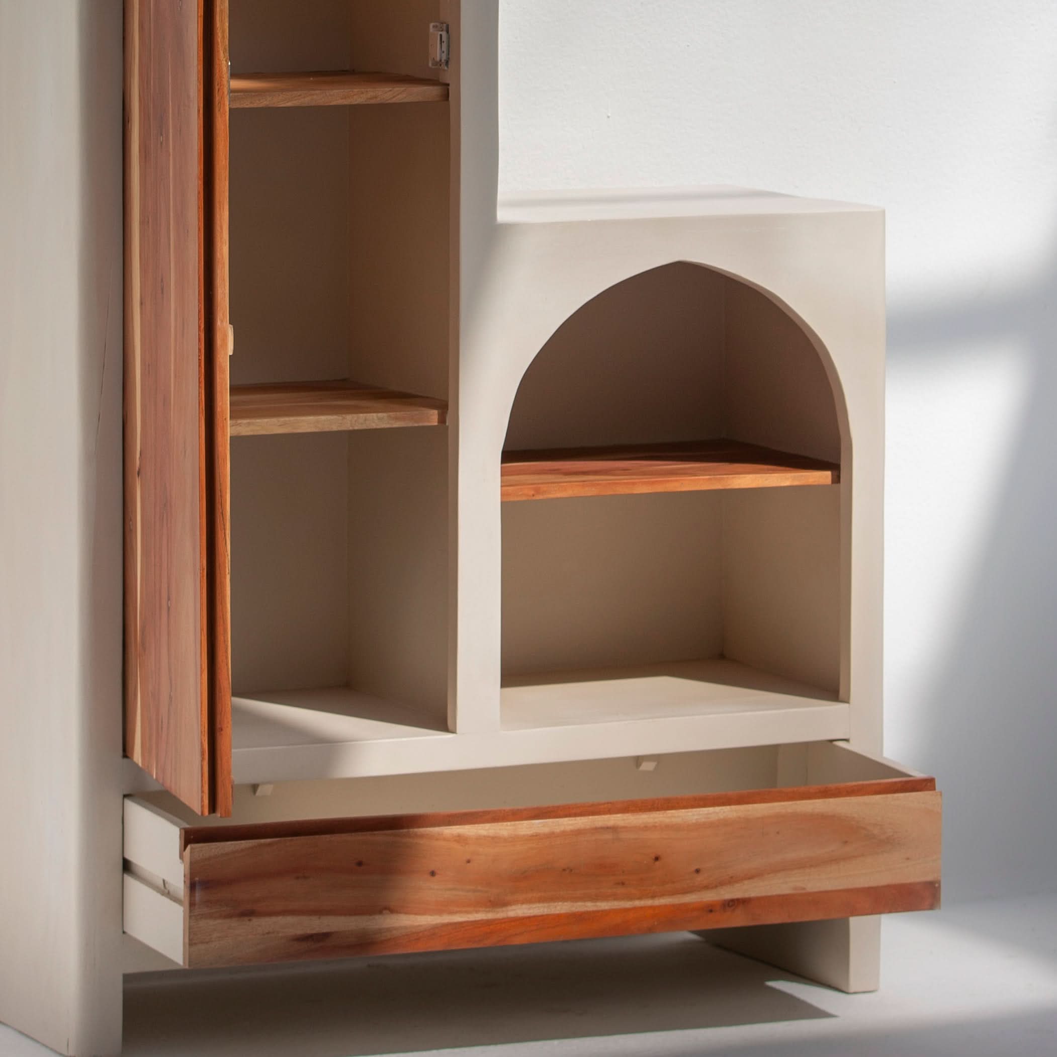 NATURA CURVE WOODEN CABINET - Art and craft furniture