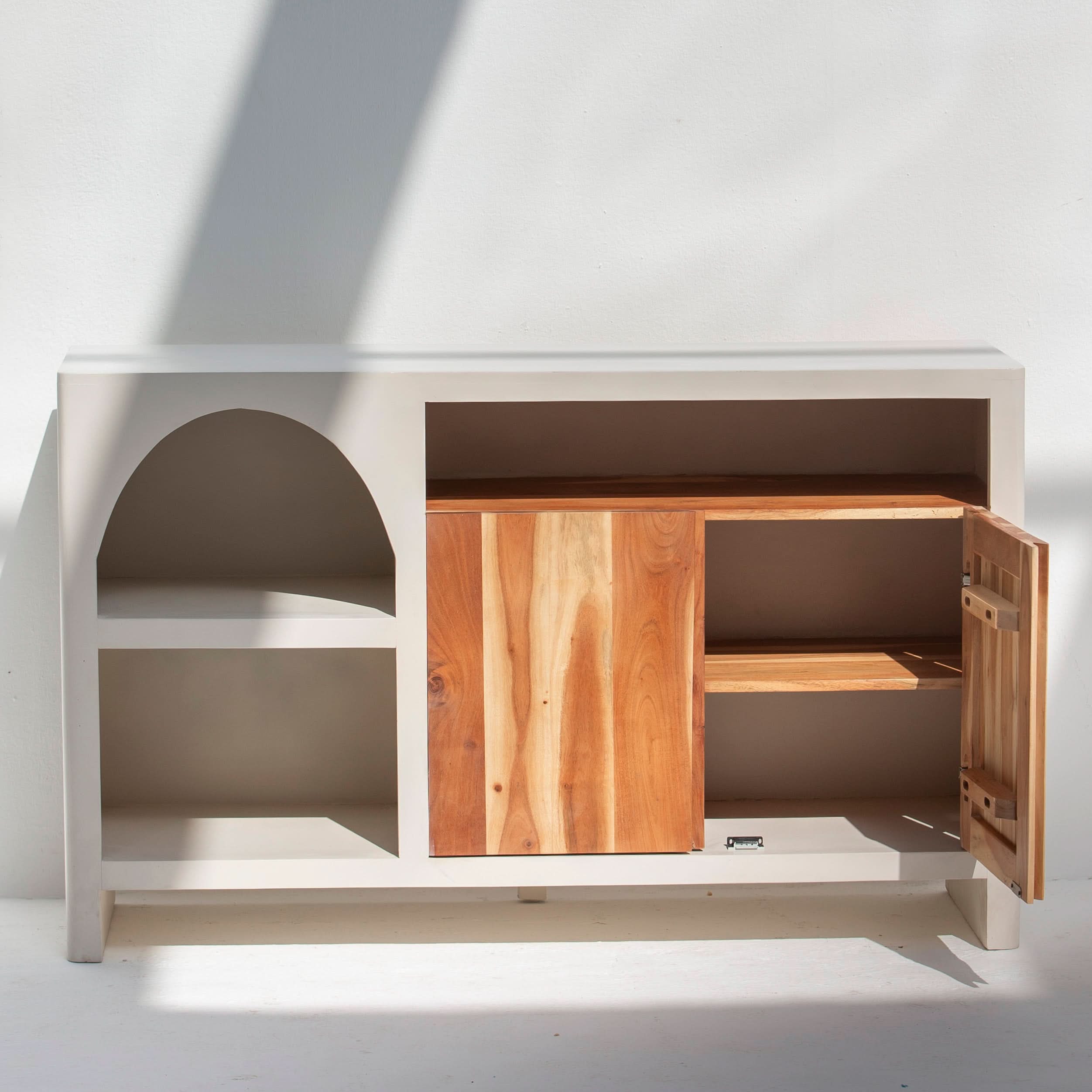 NATURA CURVE WOODEN TWO DOOR SIDEBOARD - Art and craft furniture