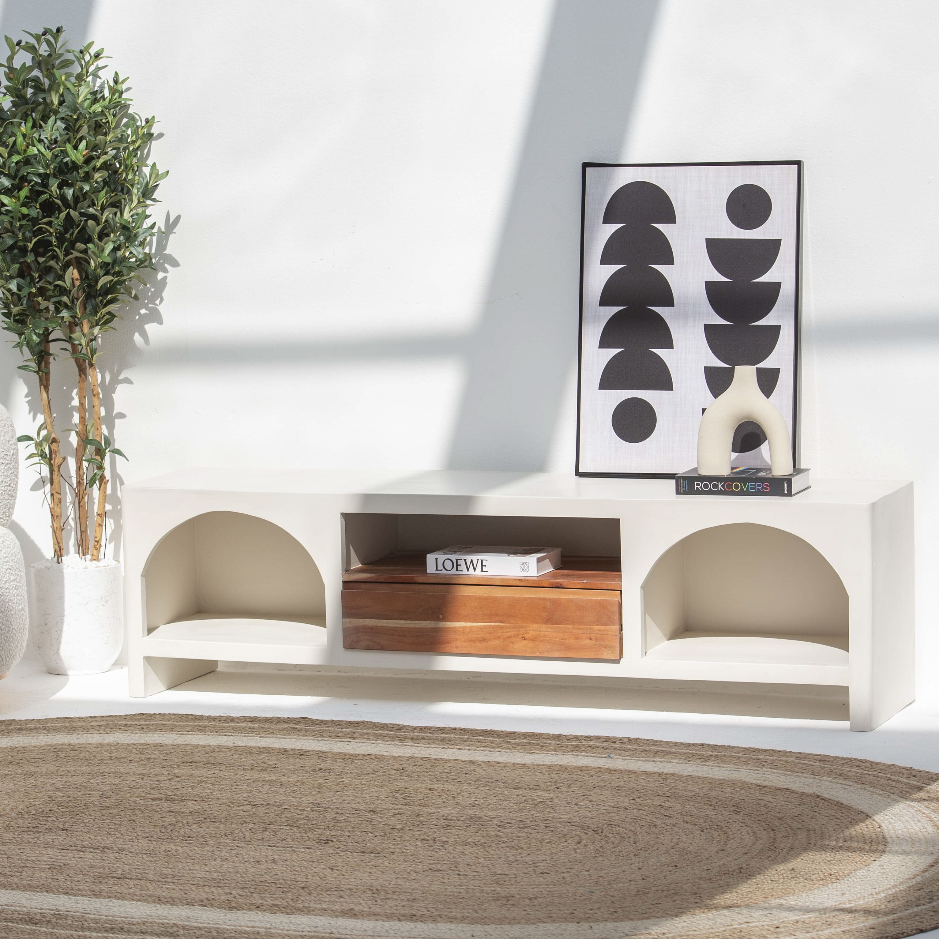 NATURA CURVE TV STAND - Art and craft furniture