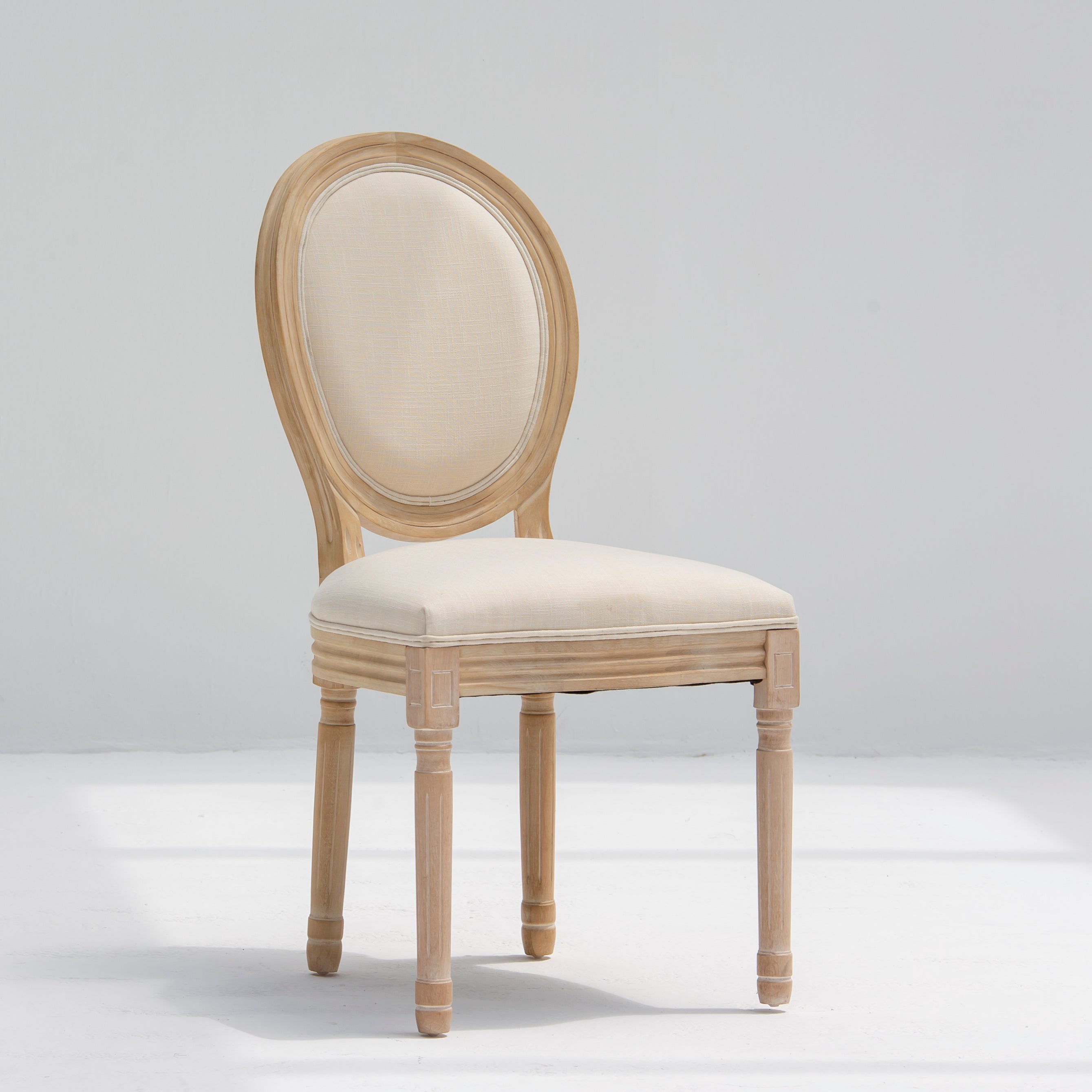 VERSAILLES WHITE FABRIC DINING CHAIR - Art and craft furniture