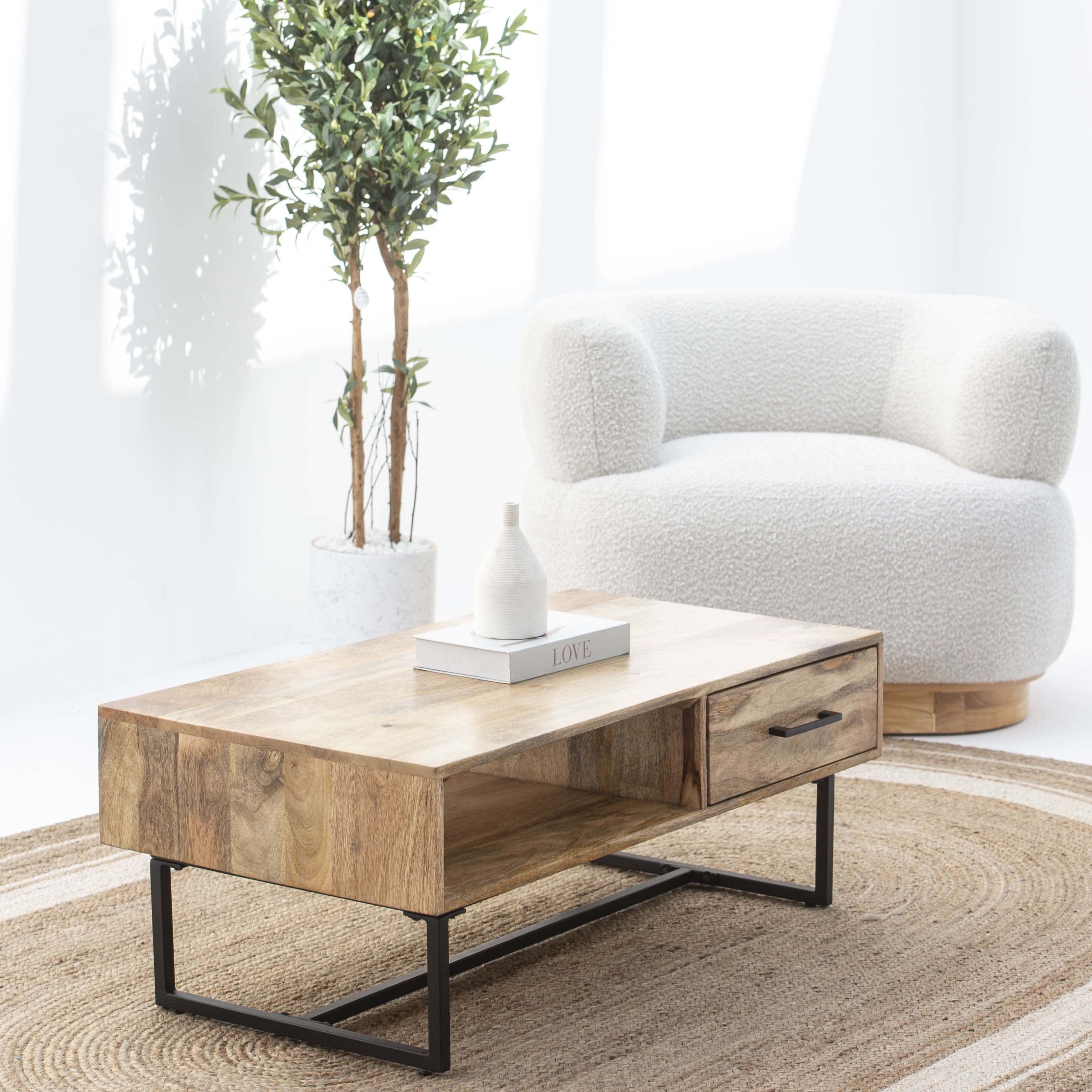 IRONIX ONE DRAWER COFFEE TABLE - Art and craft furniture
