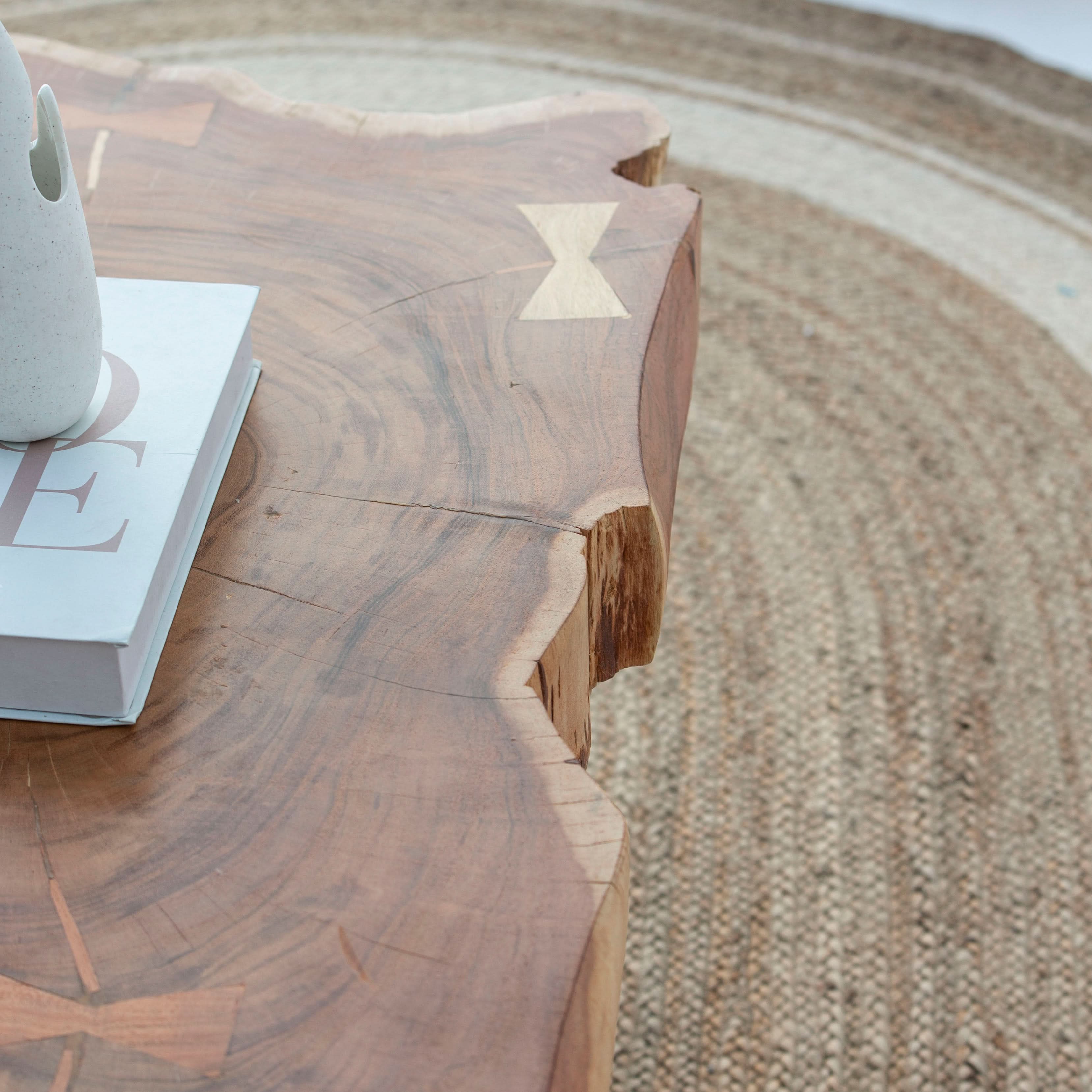 LIVE-EDGE ACACIA WOOD COFFEE TABLE - Art and craft furniture