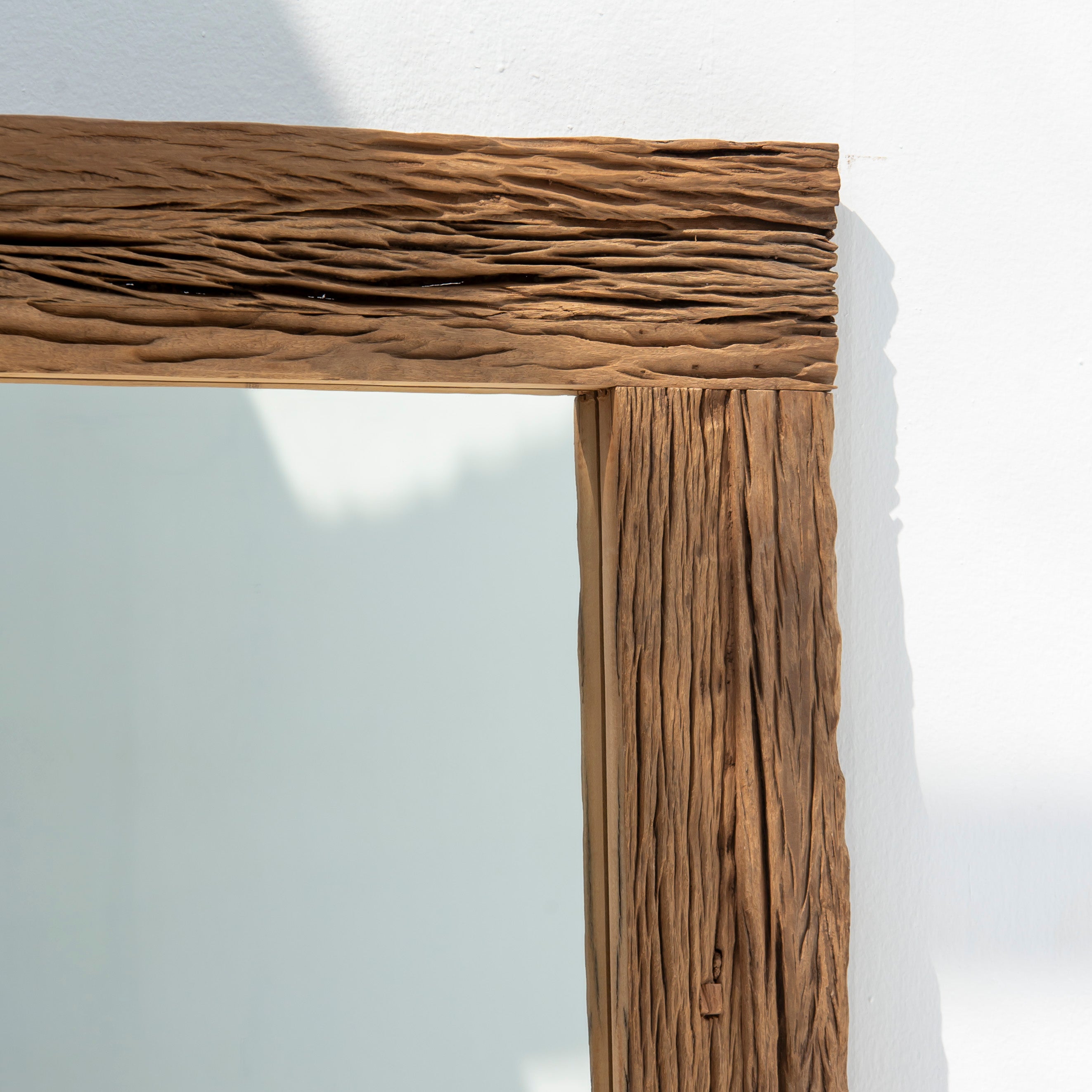 RAILWAY WOOD ANTIQUE MIRROR FRAME - Art and craft furniture