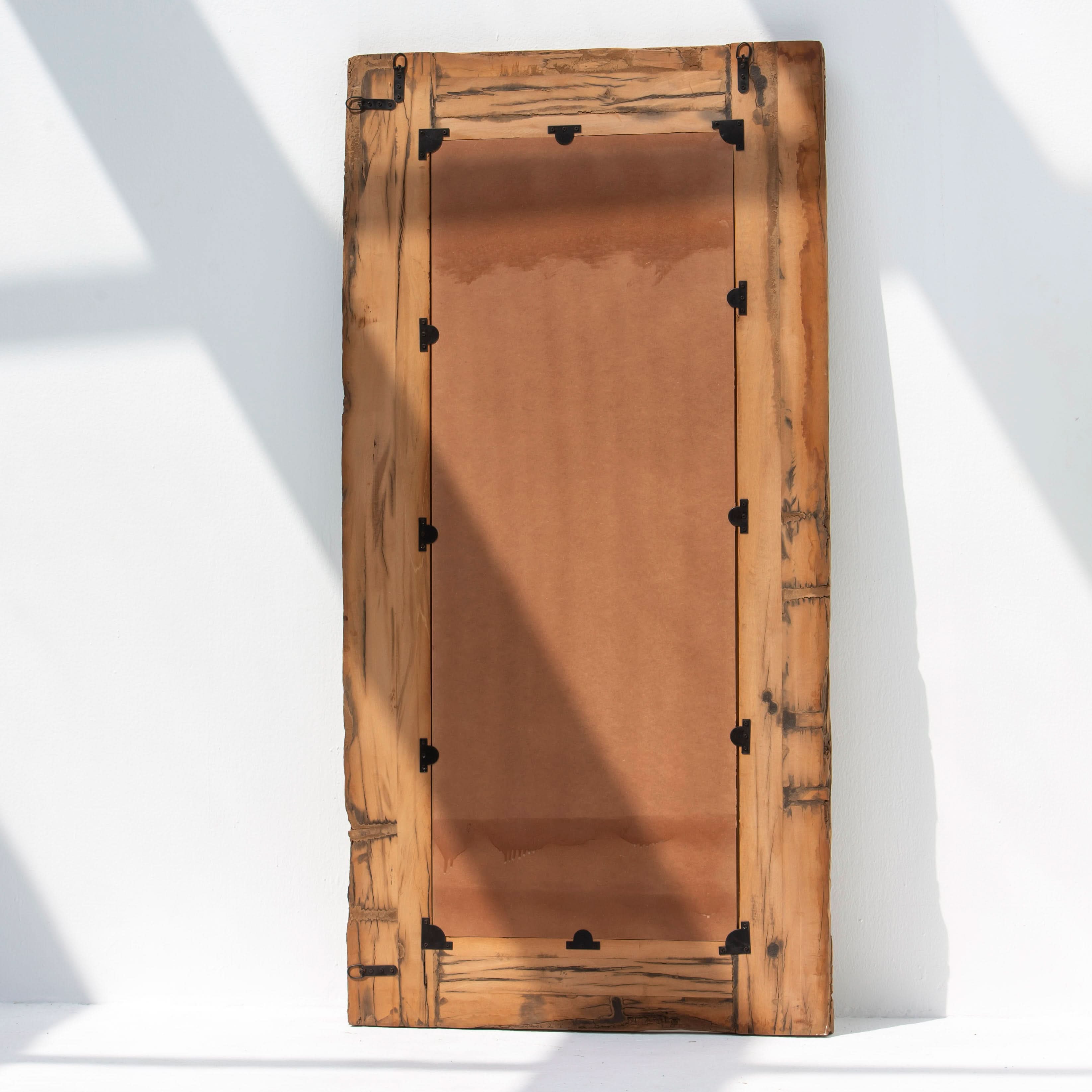 RAILWAY WOOD ANTIQUE MIRROR FRAME - Art and craft furniture