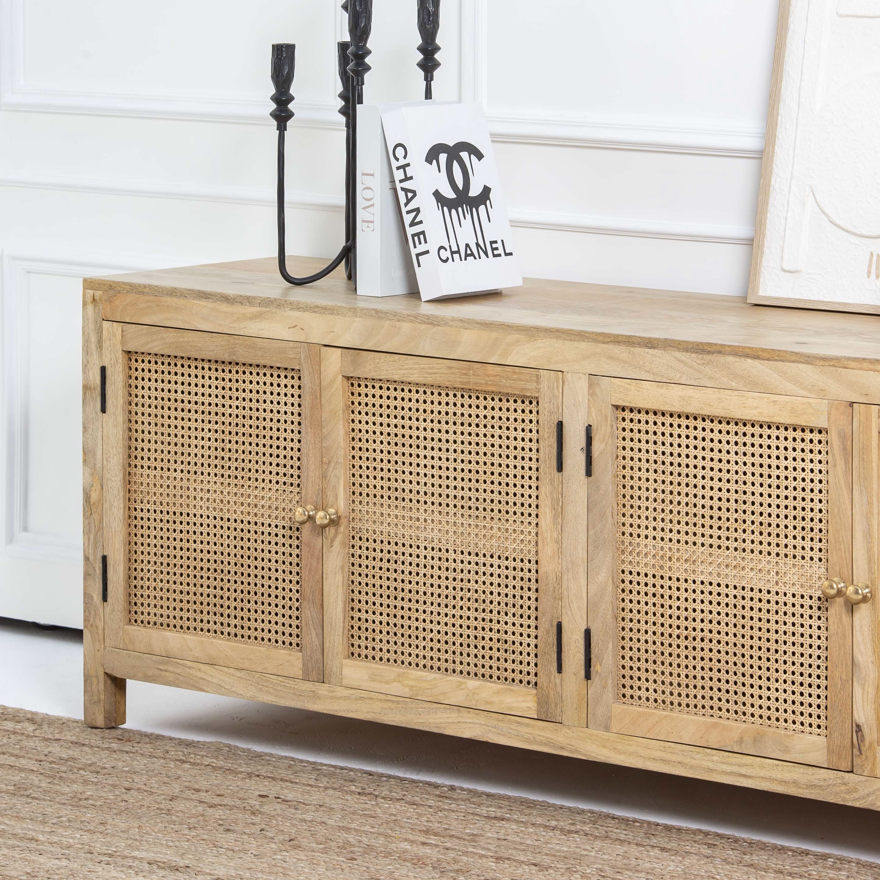 MILANO-CANE FOUR DOOR TV STAND - Art and craft furniture