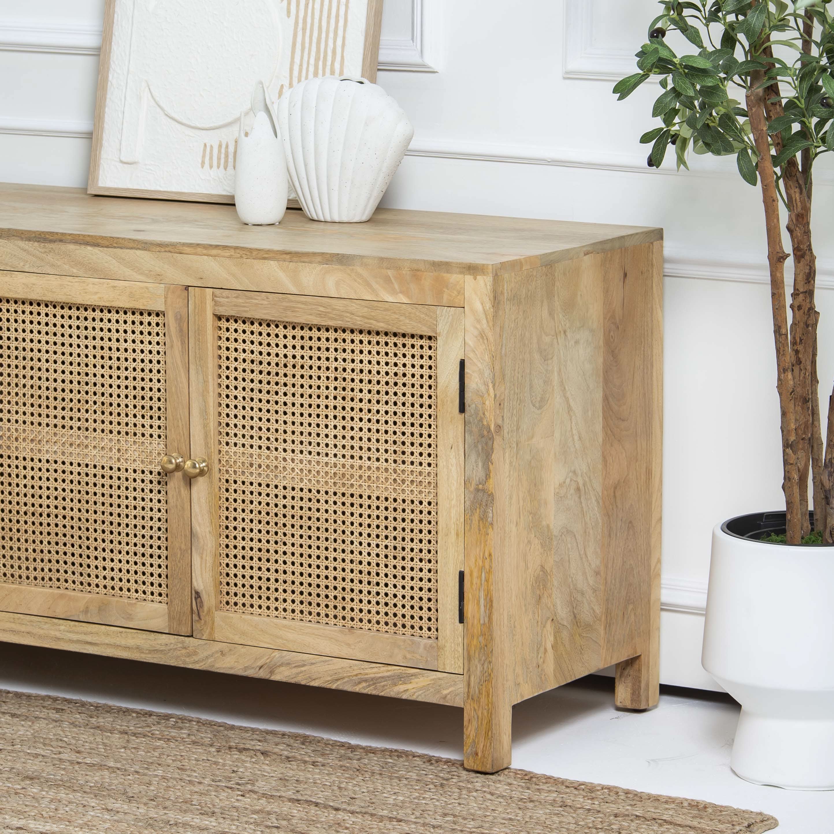 MILANO-CANE FOUR DOOR TV STAND - Art and craft furniture
