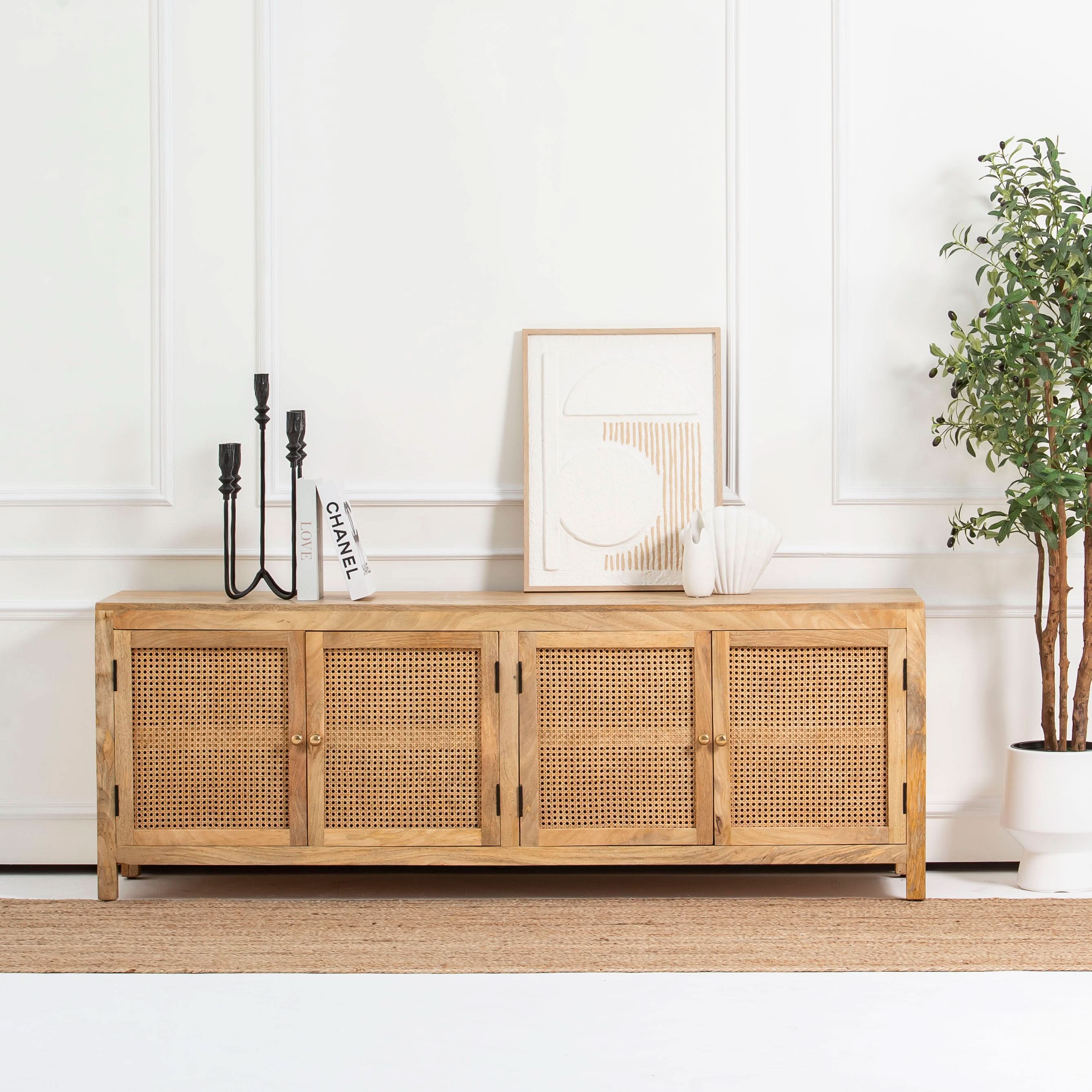 MILANO-CANE FOUR DOOR TV STAND - Art and craft furniture