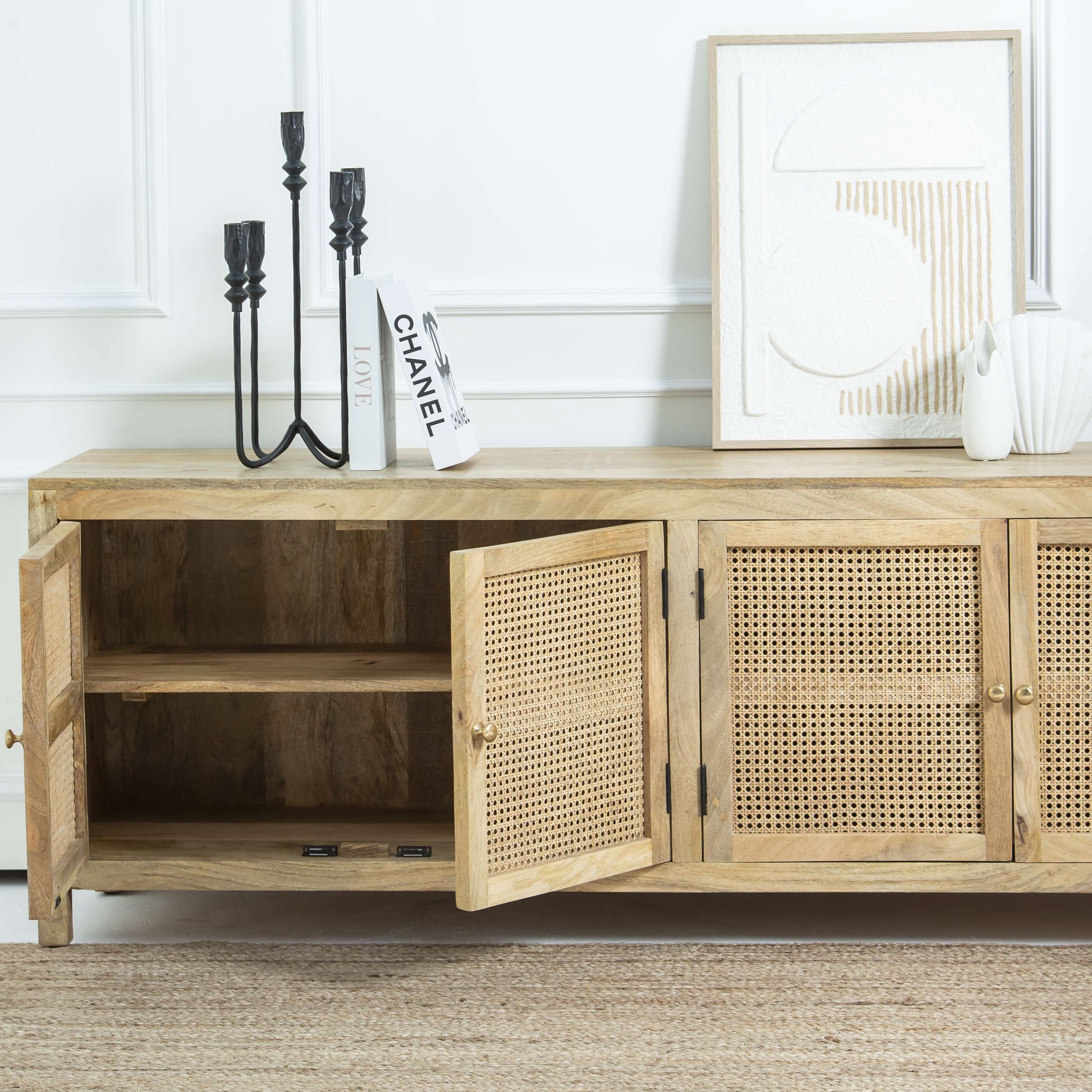 MILANO-CANE FOUR DOOR TV STAND - Art and craft furniture