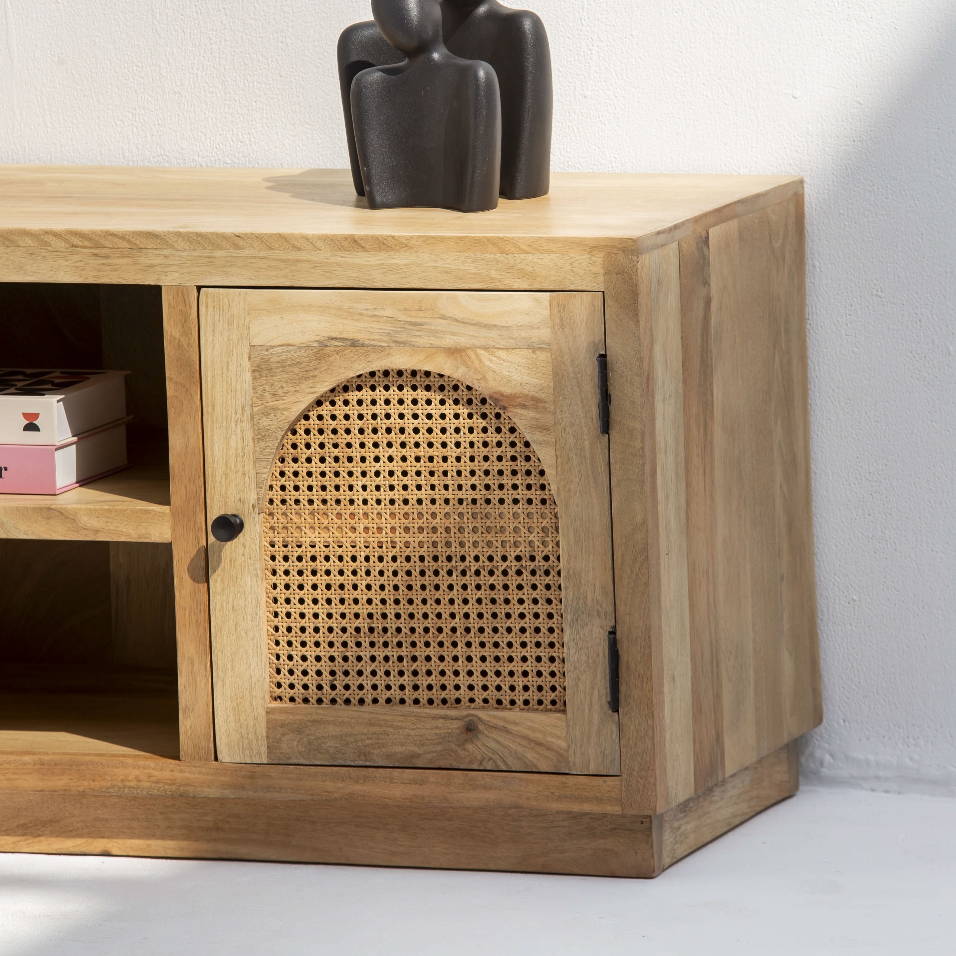 CANOVA RATTAN TWO DOOR TV STAND - Art and craft furniture