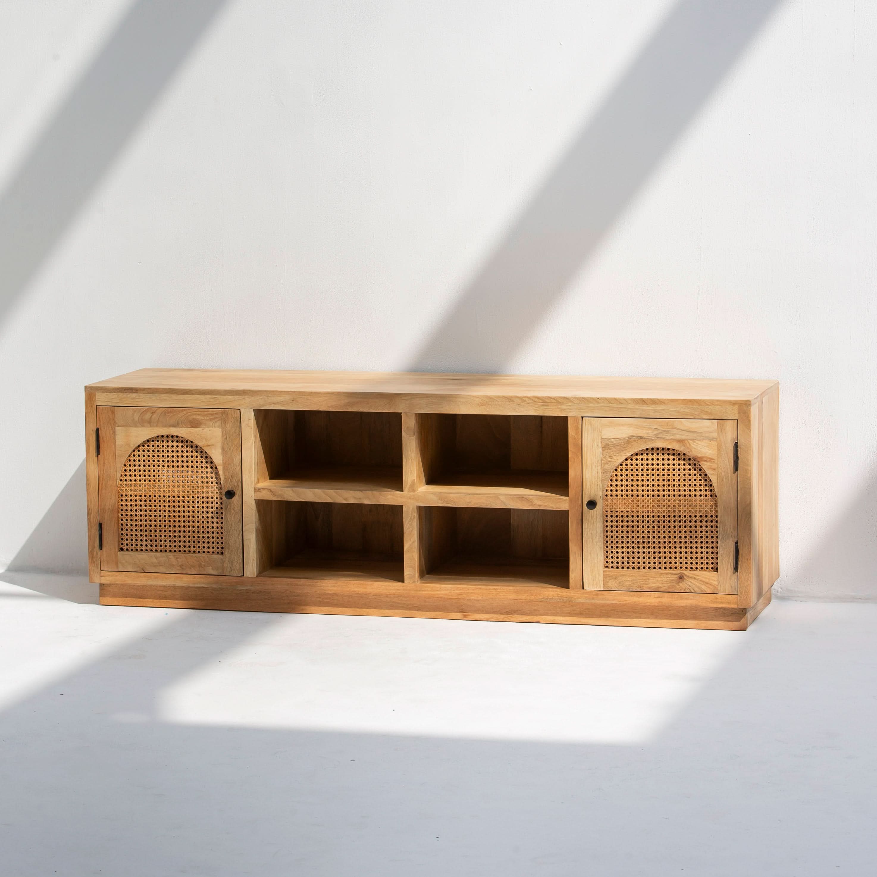 CANOVA RATTAN TWO DOOR TV STAND - Art and craft furniture