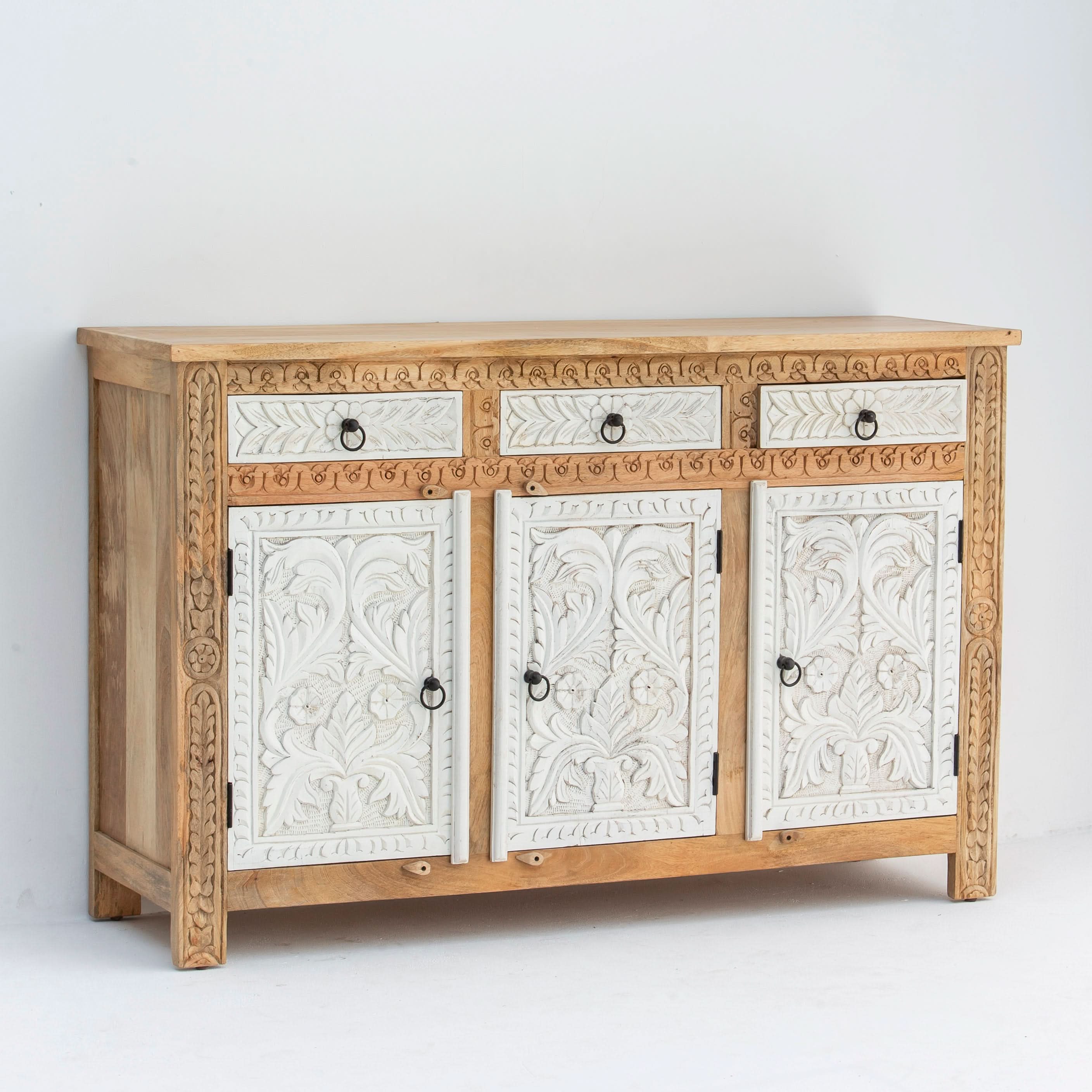 CARVA WOODEN CARVING SIDEBOARD - Art and craft furniture