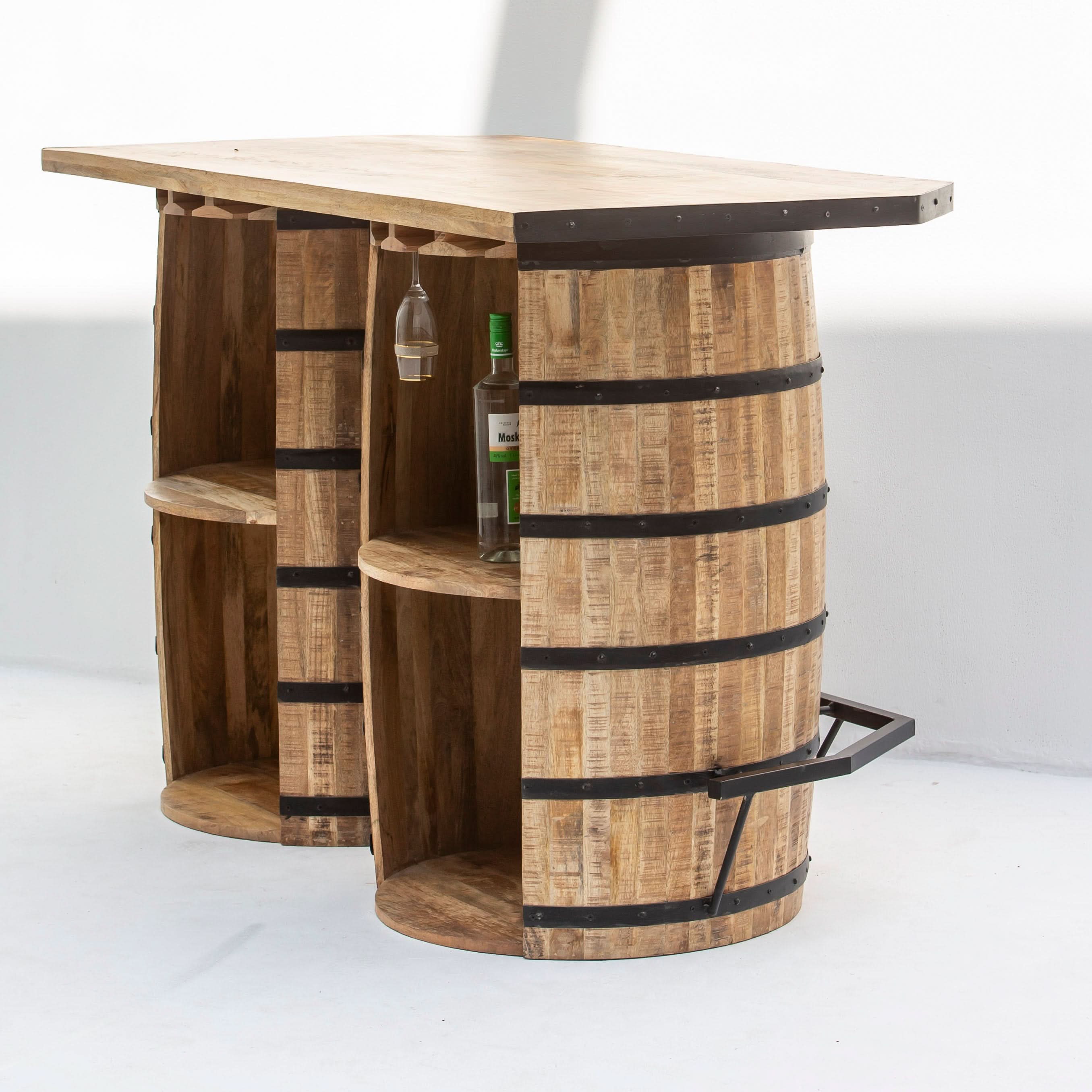 THE CLASSIC CASK DOUBLE BARREL BAR COUNTER - Art and craft furniture