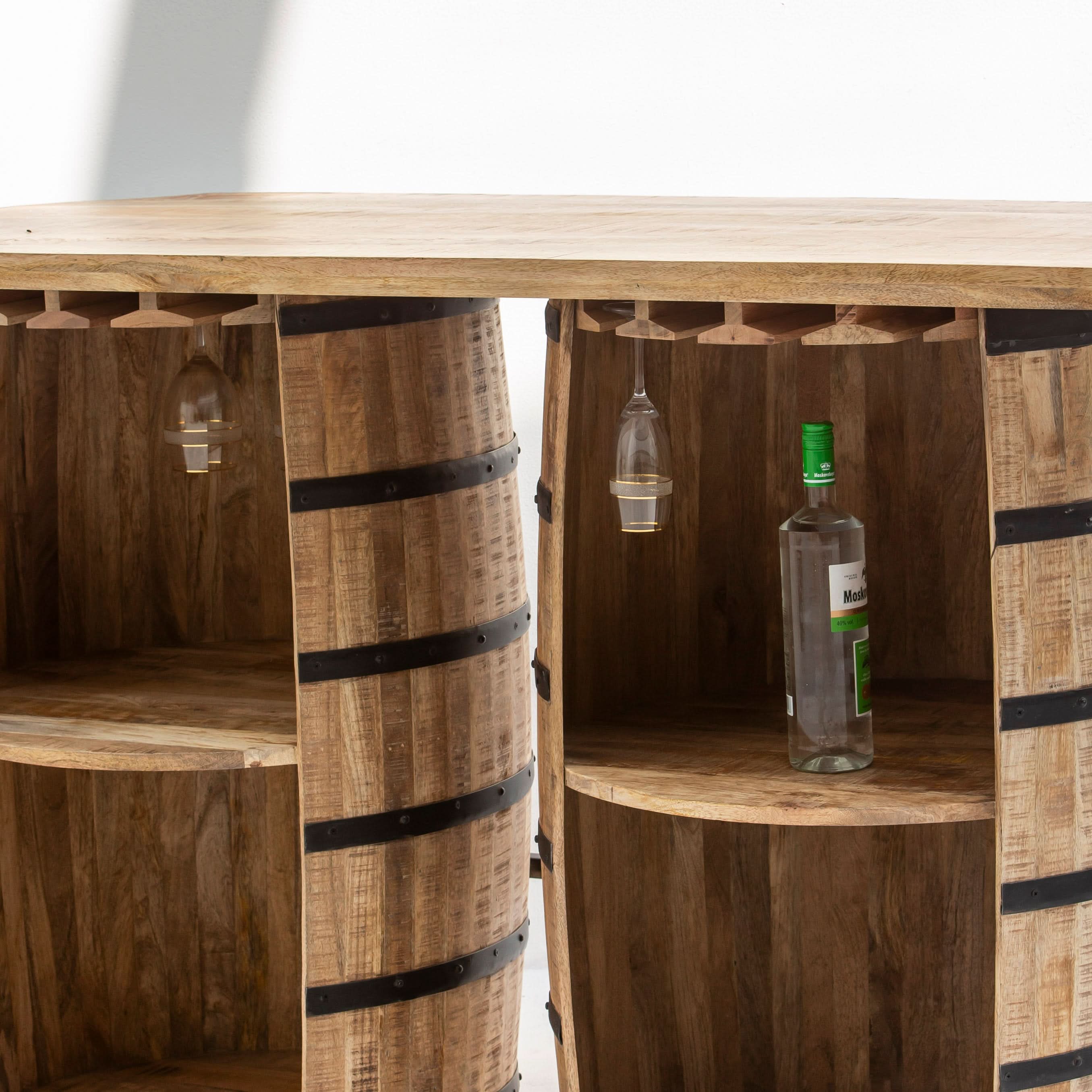 THE CLASSIC CASK DOUBLE BARREL BAR COUNTER - Art and craft furniture