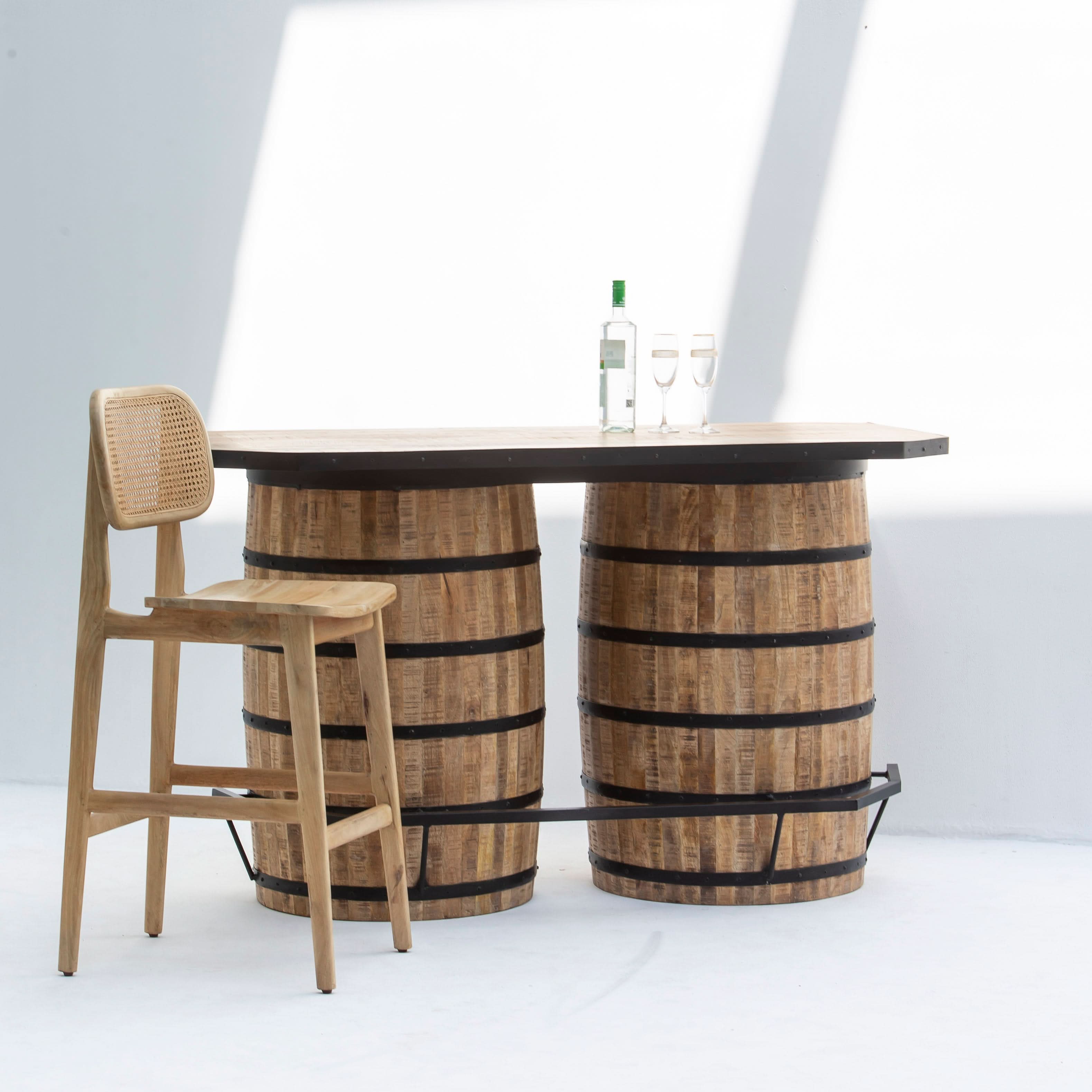 THE CLASSIC CASK DOUBLE BARREL BAR COUNTER - Art and craft furniture