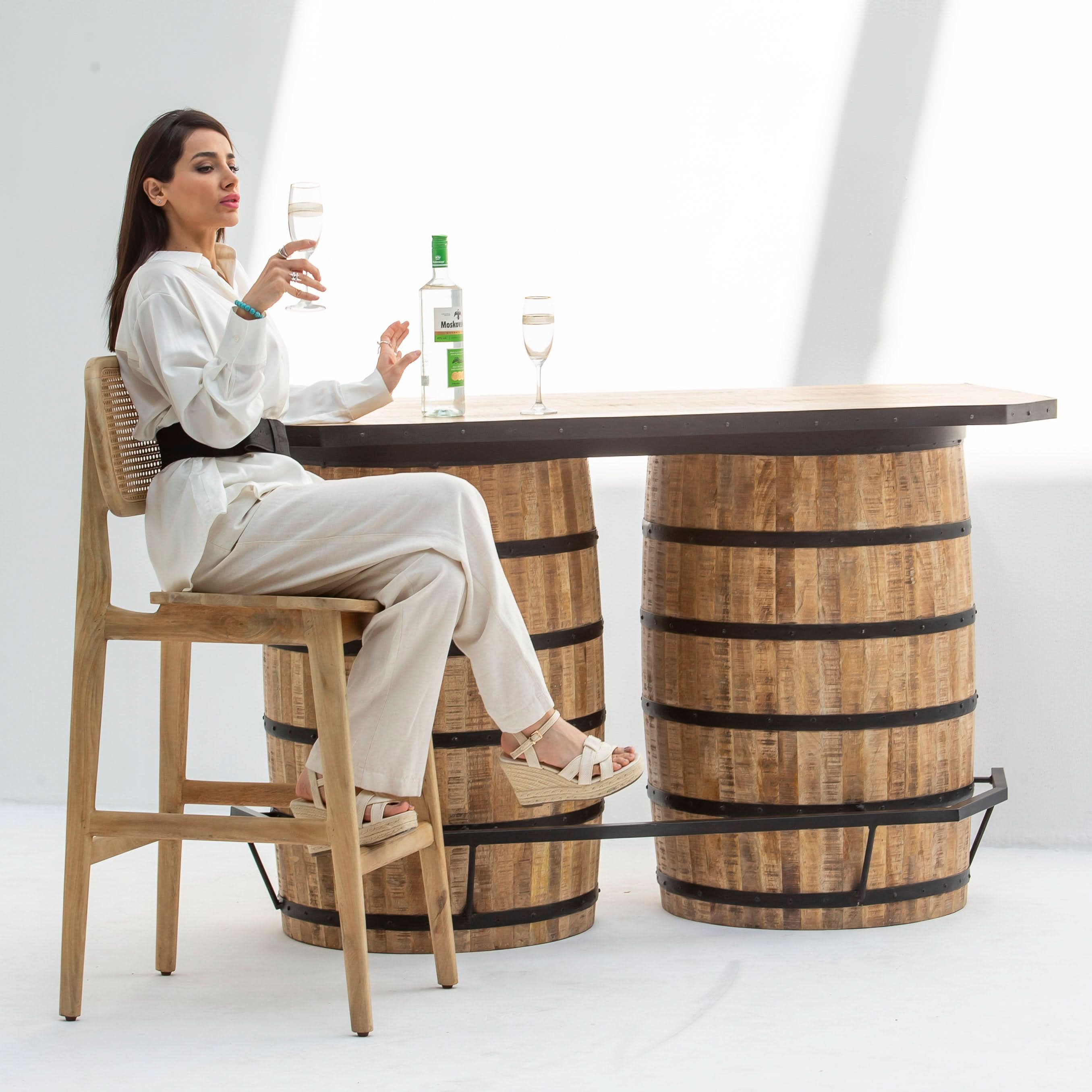 THE CLASSIC CASK DOUBLE BARREL BAR COUNTER - Art and craft furniture