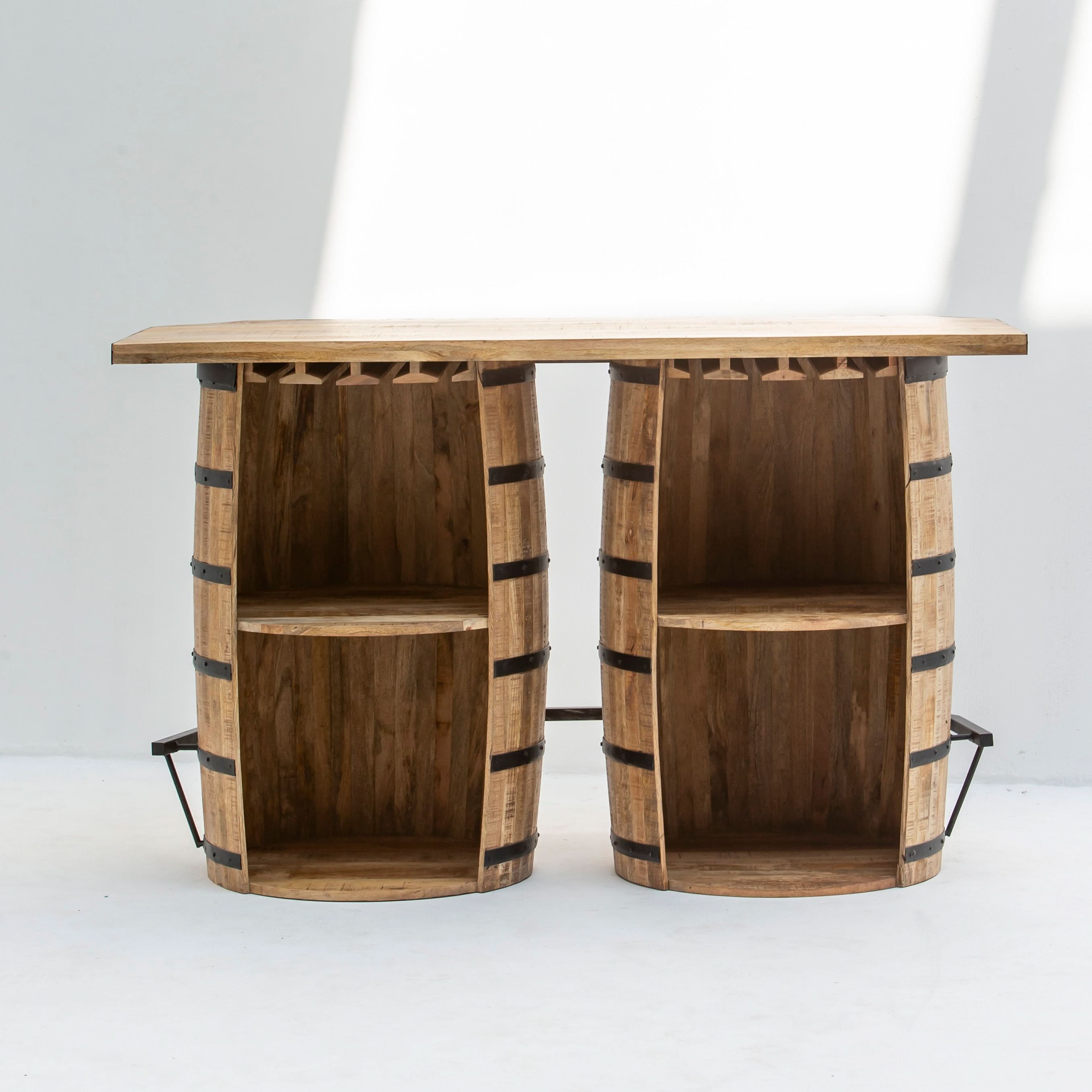 THE CLASSIC CASK DOUBLE BARREL BAR COUNTER - Art and craft furniture