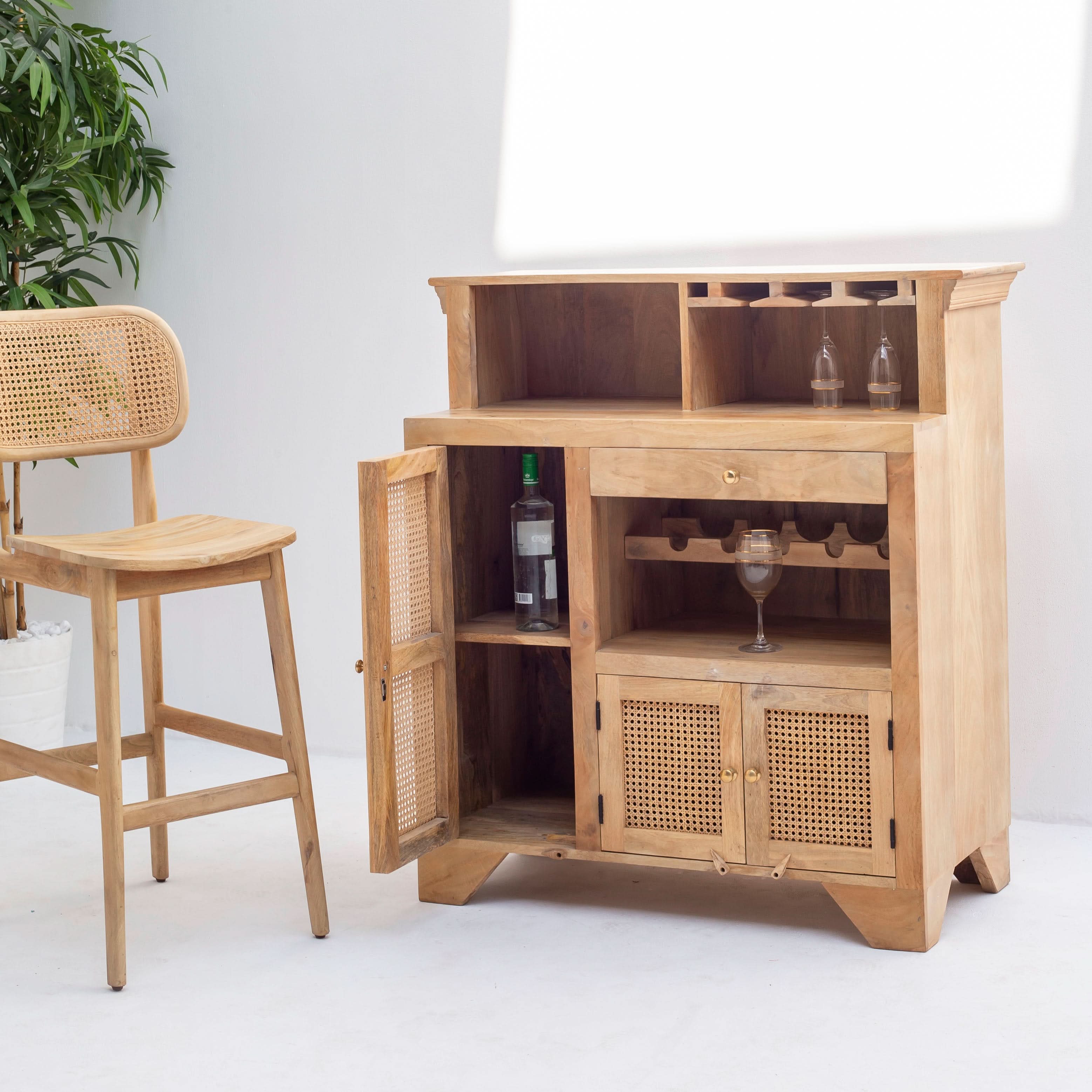 THE ELEGANT ELIXIR RATTAN BAR COUNTER - Art and craft furniture