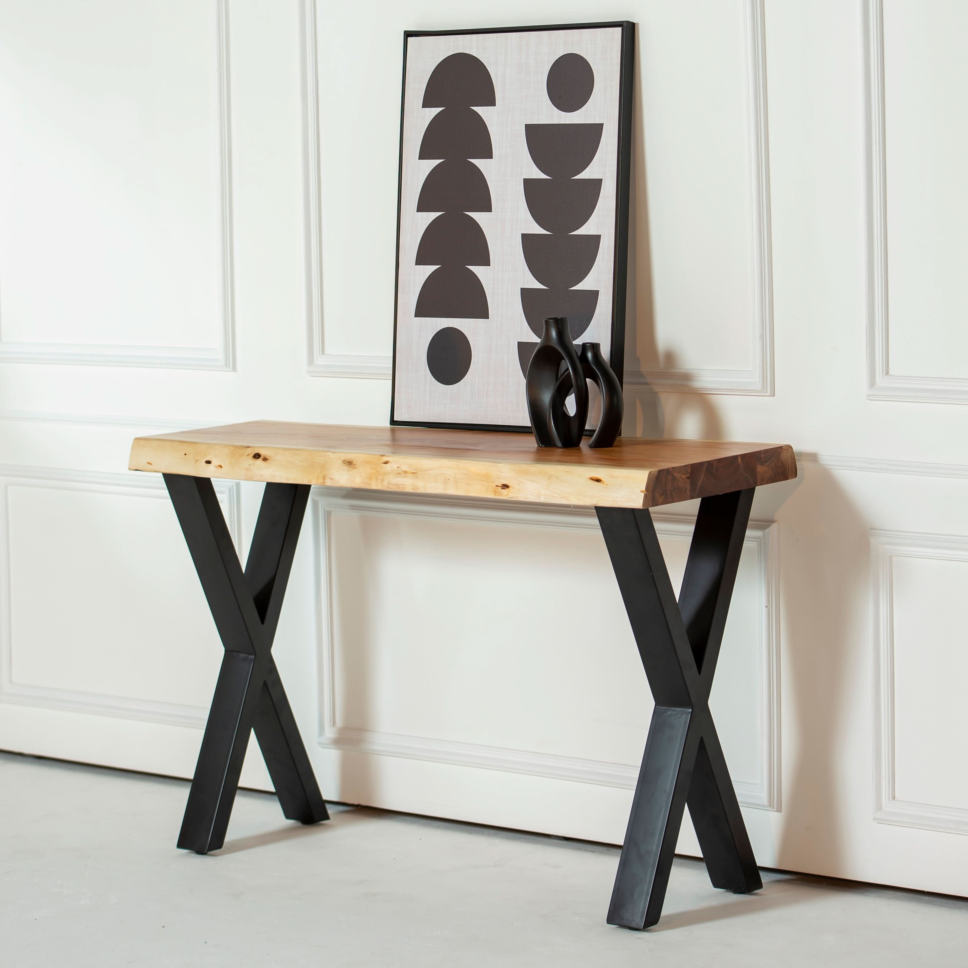 LIVE EDGE ACACIA WOOD CONSOLE TABLE - Art and craft furniture
