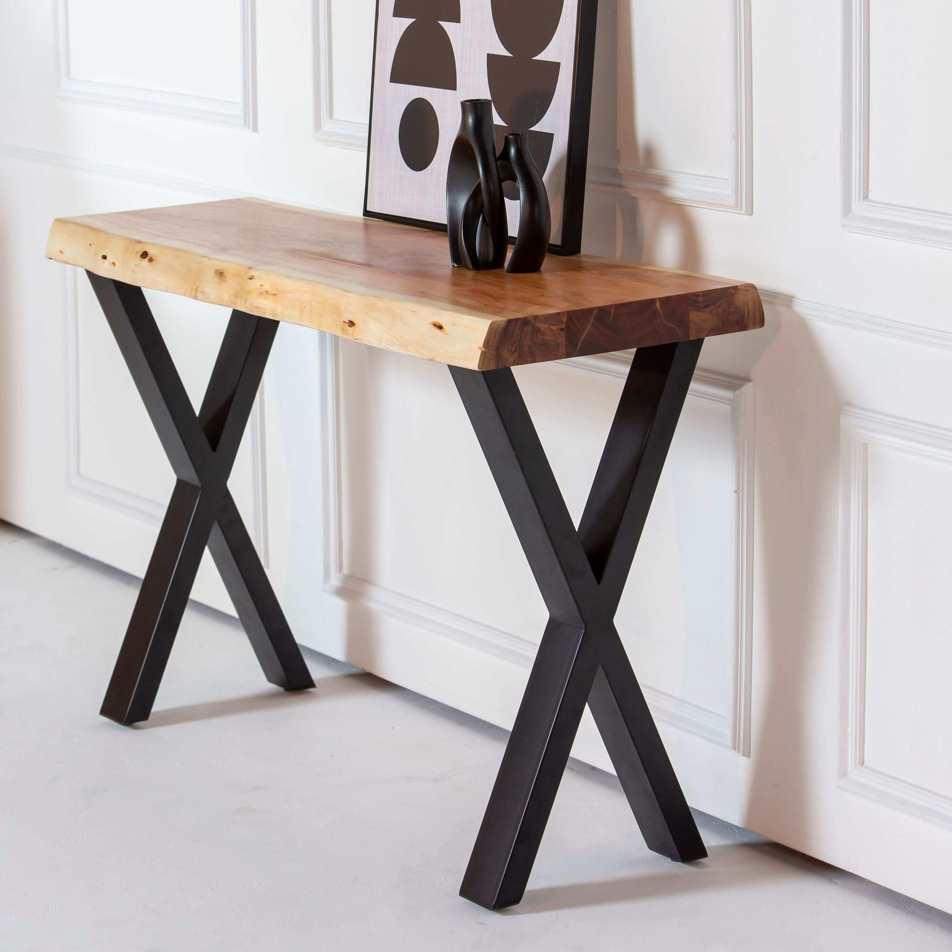 LIVE EDGE ACACIA WOOD CONSOLE TABLE - Art and craft furniture