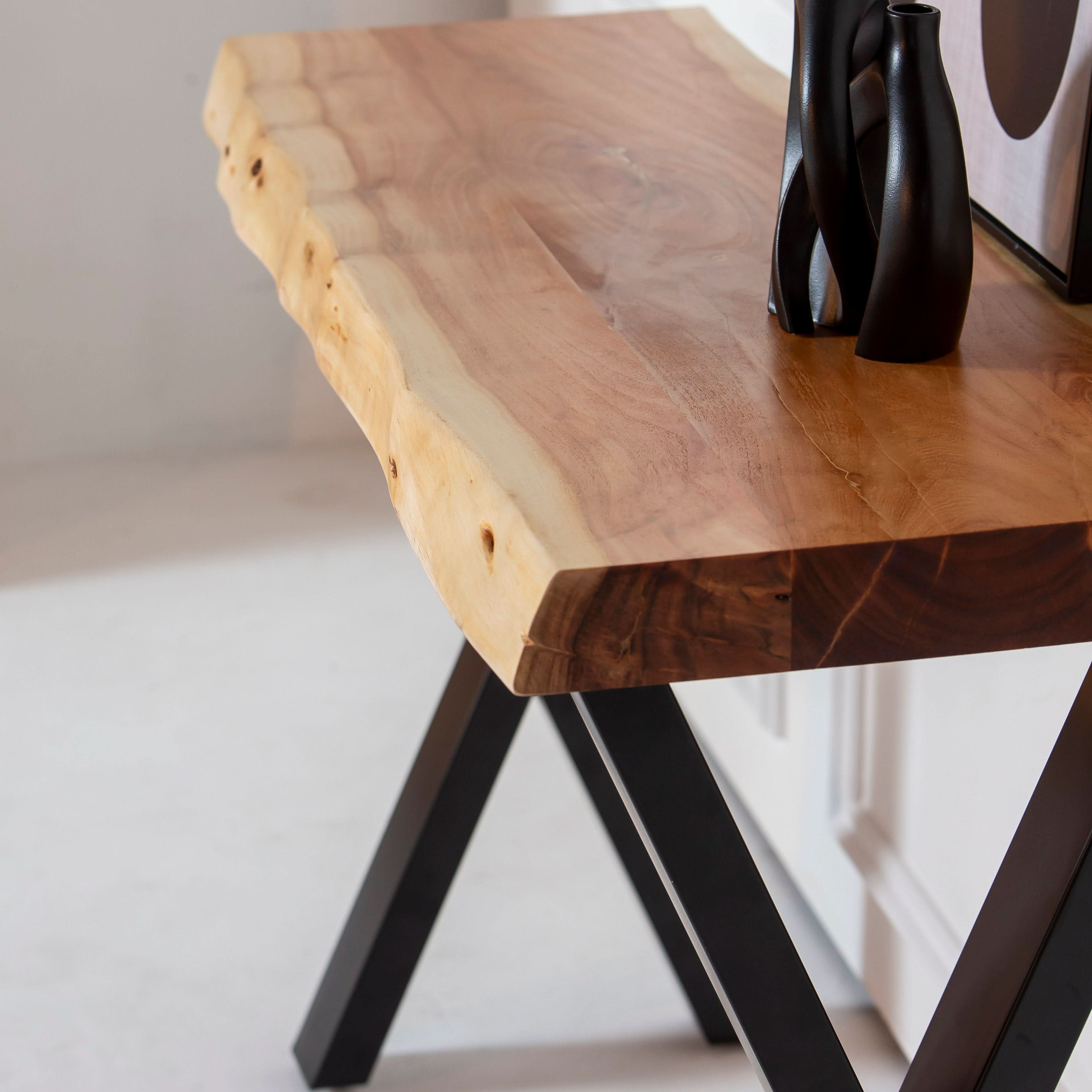 LIVE EDGE ACACIA WOOD CONSOLE TABLE - Art and craft furniture