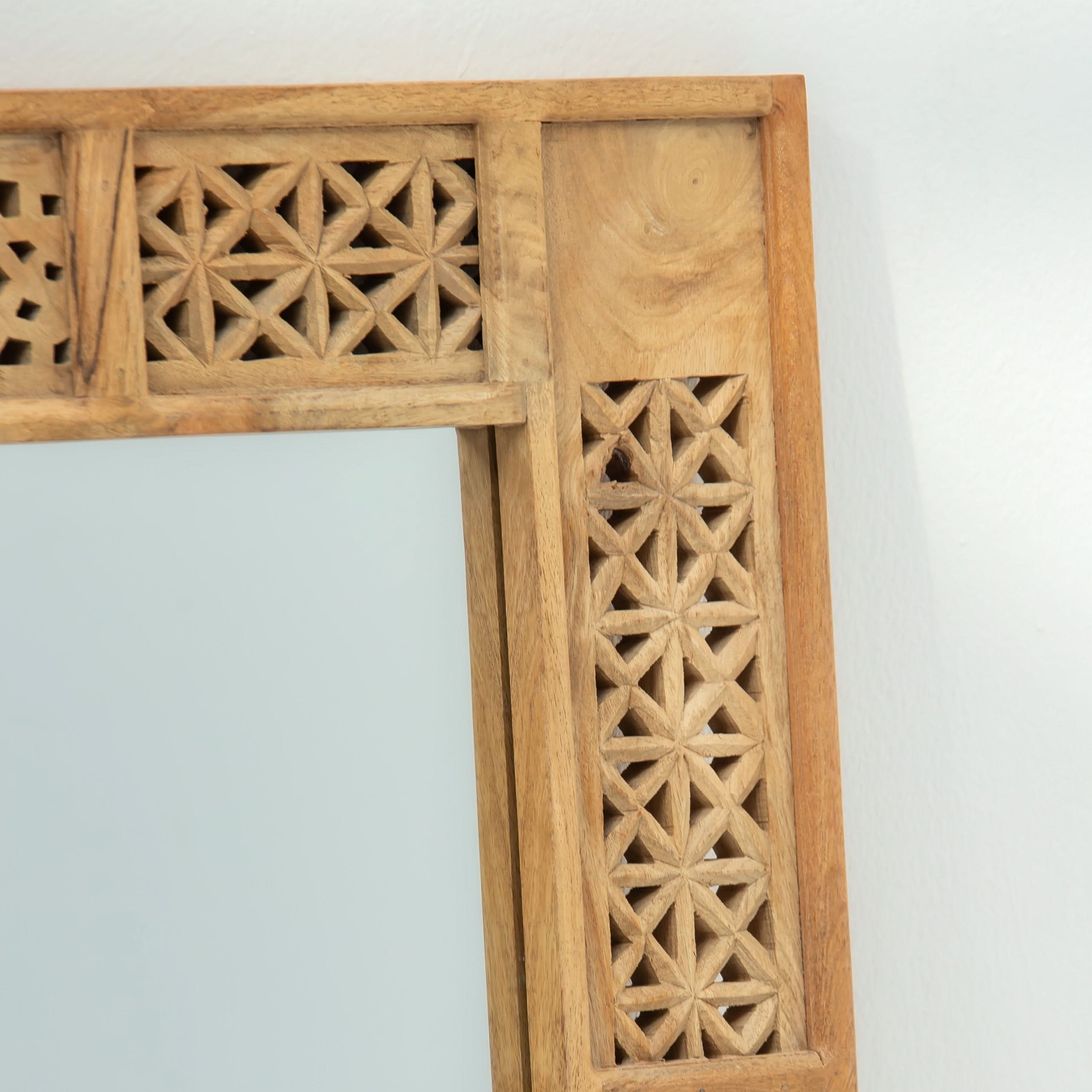 SIERRA WOODEN CARVING MIRROR FRAME - Art and craft furniture