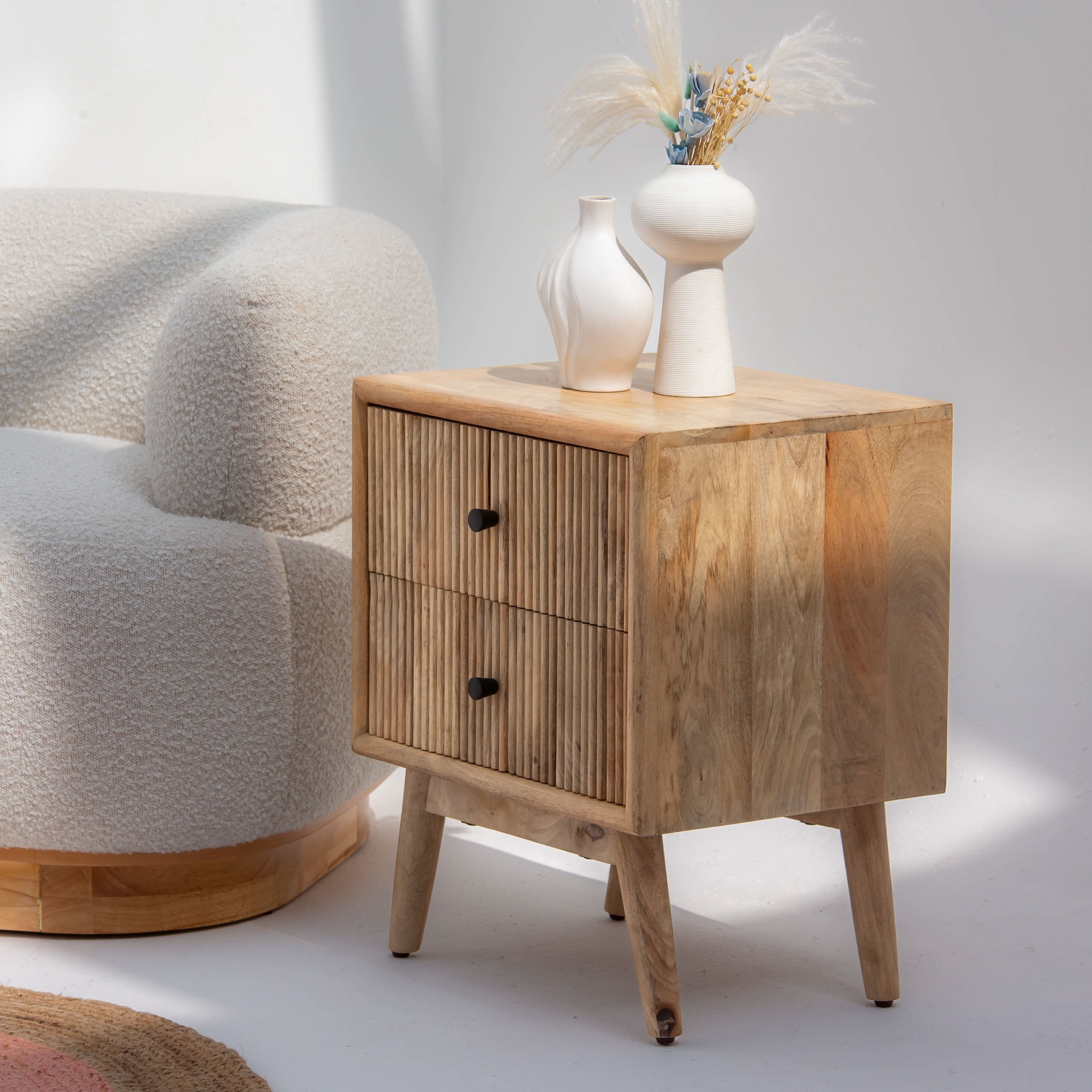 LUWIN LINING TWO DRAWER NIGHTSTAND - Art and craft furniture